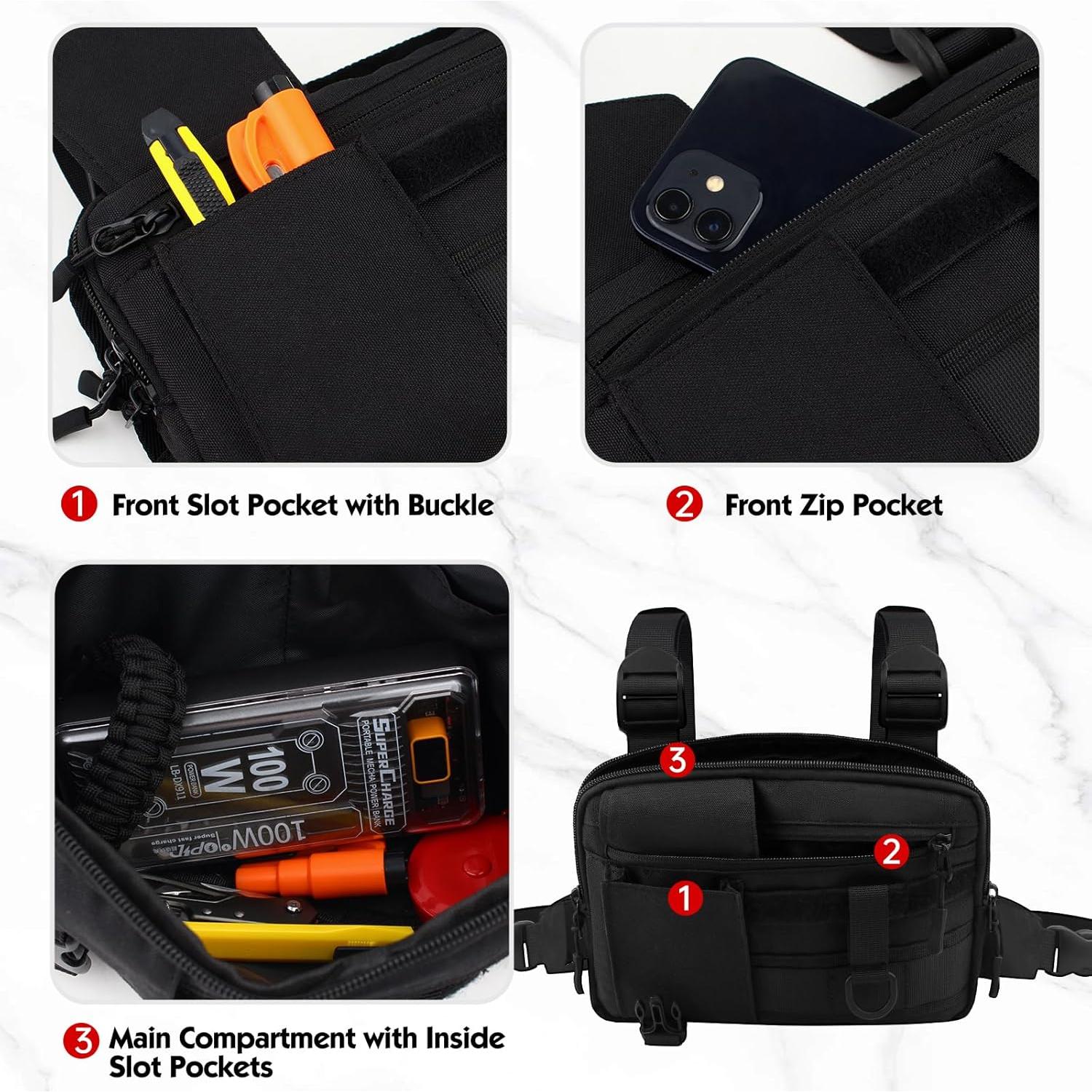 Bolsa de Pecho Compacta JECOLOS Resistente al Agua 24x18cm