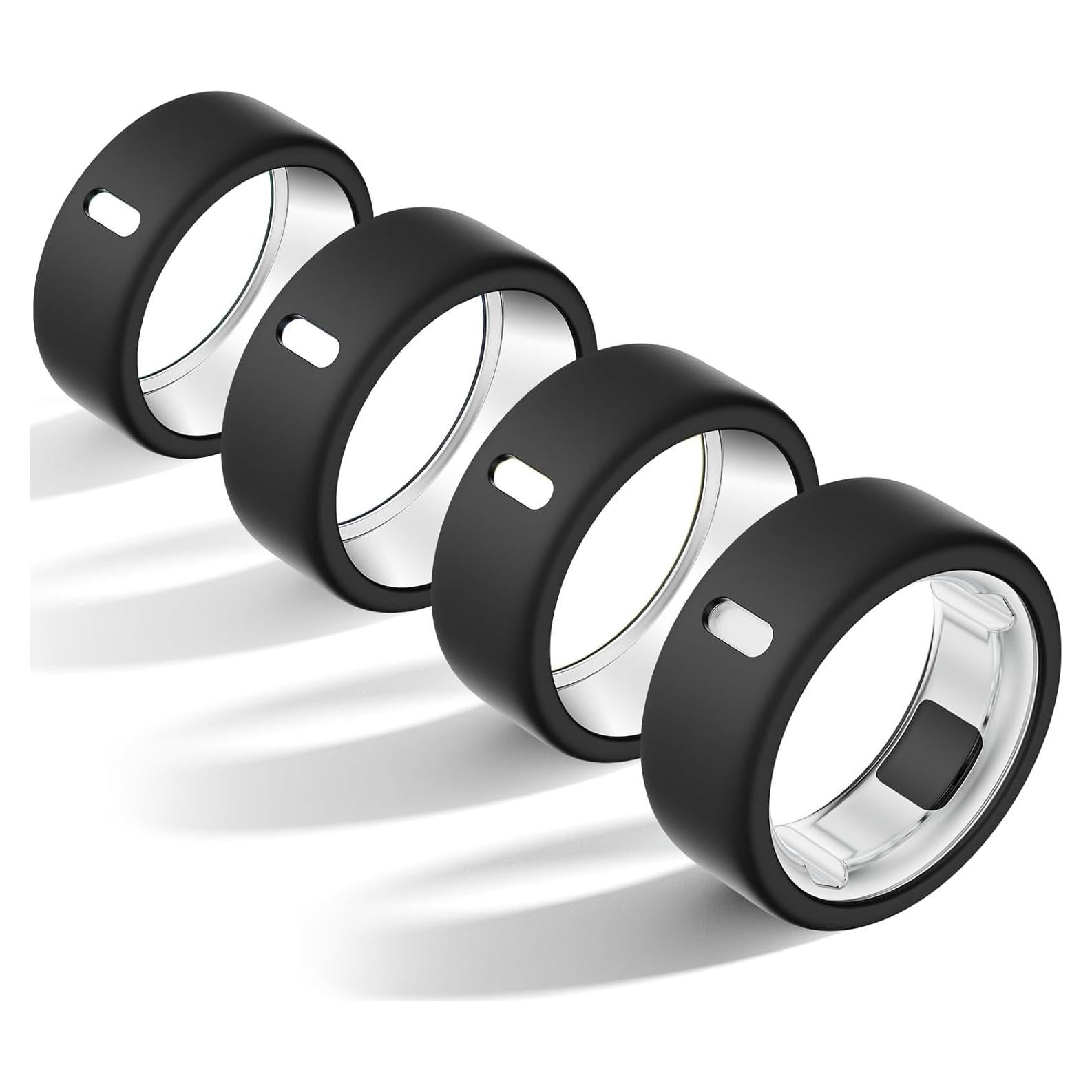 Paquete de 4 fundas TPU para Oura Ring Gen 4 y Gen 3 - Negro