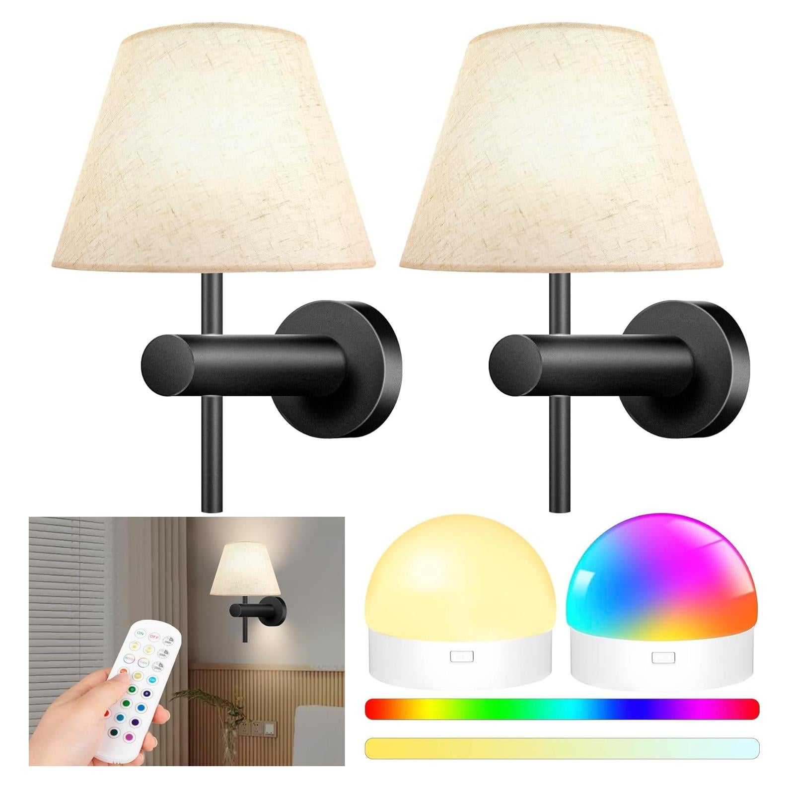 Apliques de Pared Inalámbricos StarMoitic 10000mAh RGB 2 Piezas