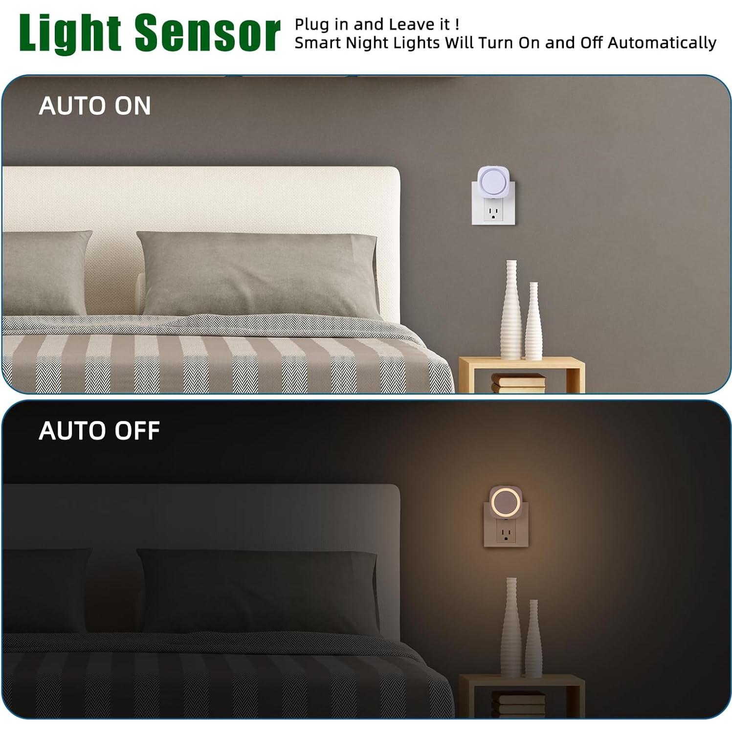 Luces Nocturnas LED Regulables Weekuu, Sensor Automático, 4 Pzs