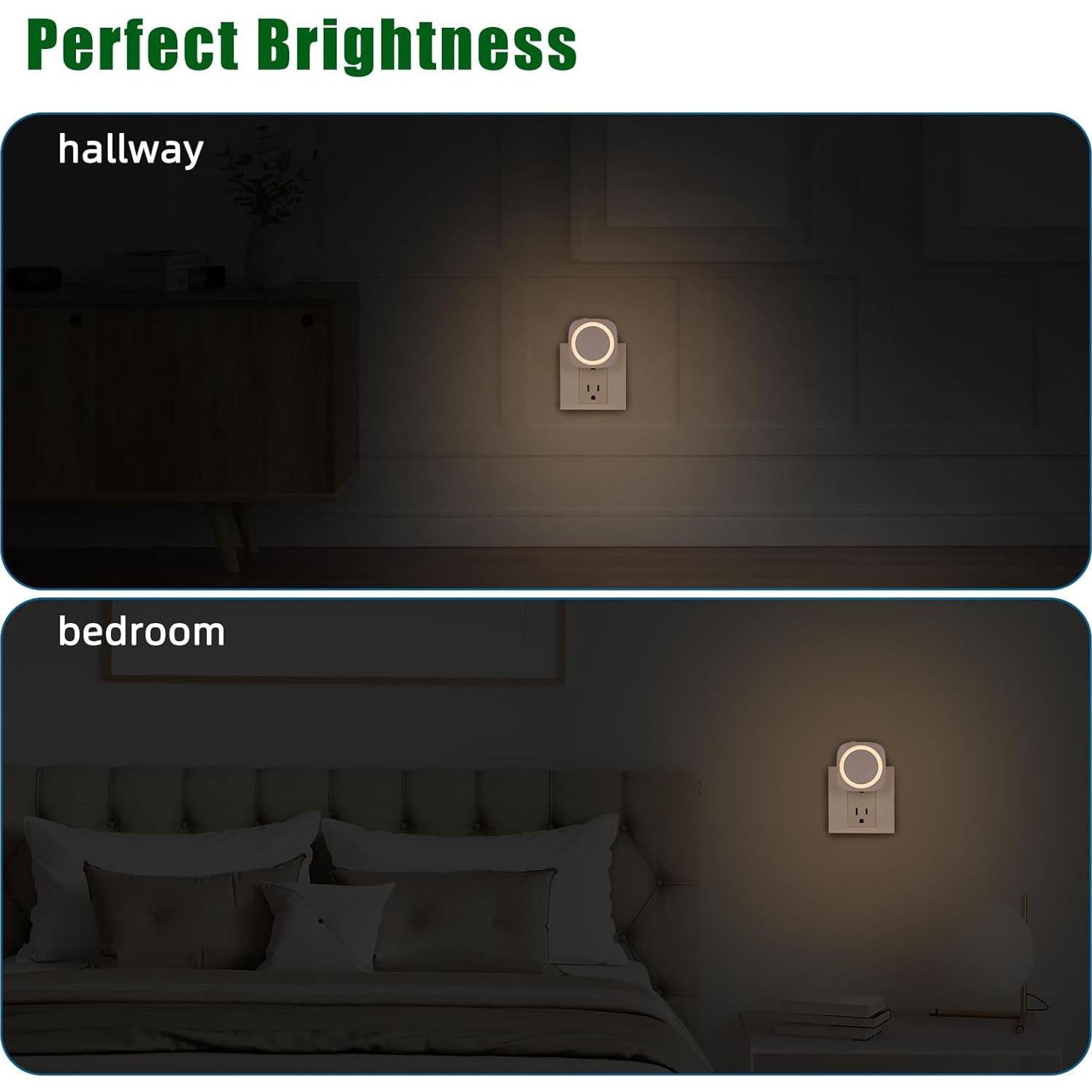 Luces Nocturnas LED Regulables Weekuu, Sensor Automático, 4 Pzs