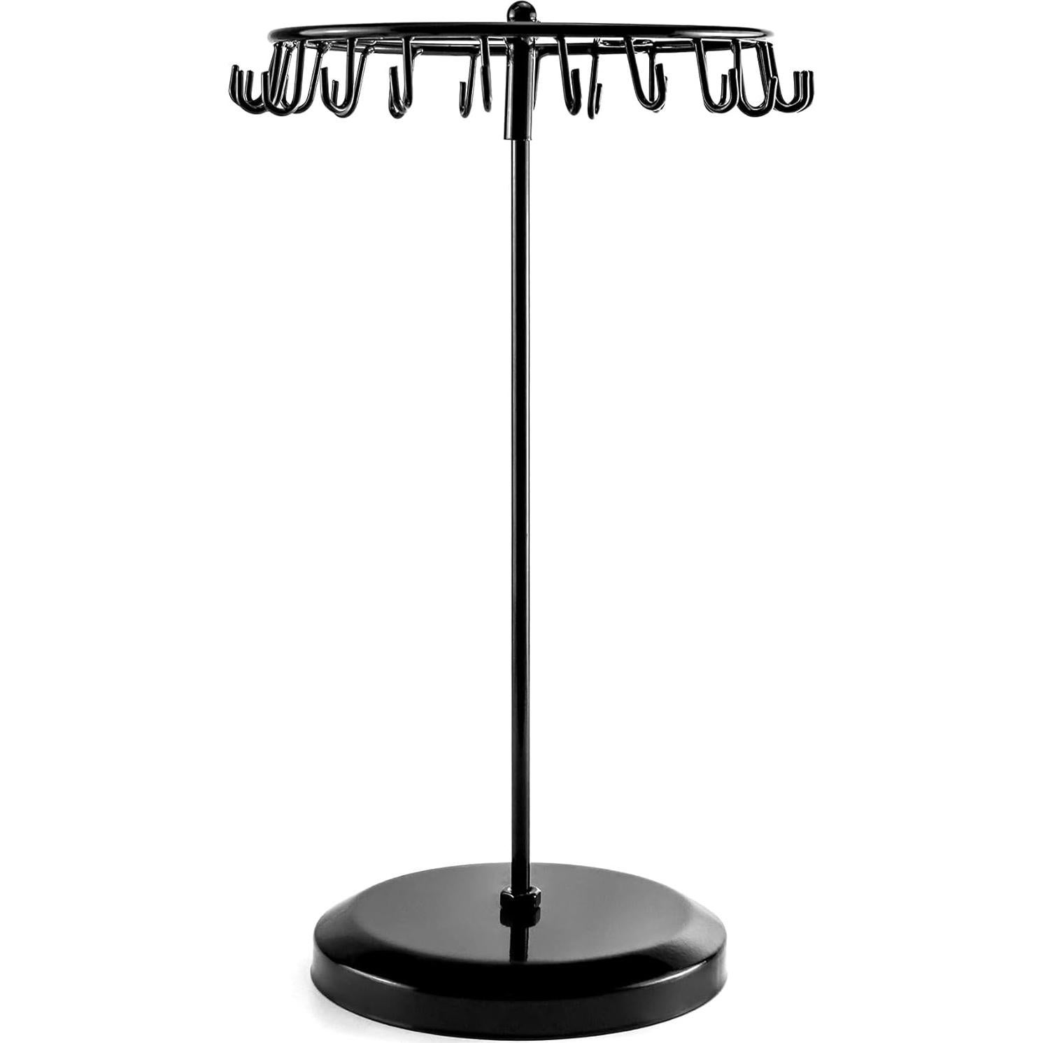 Soporte de Joyería Giratorio QWORK, 23 Ganchos, Negro