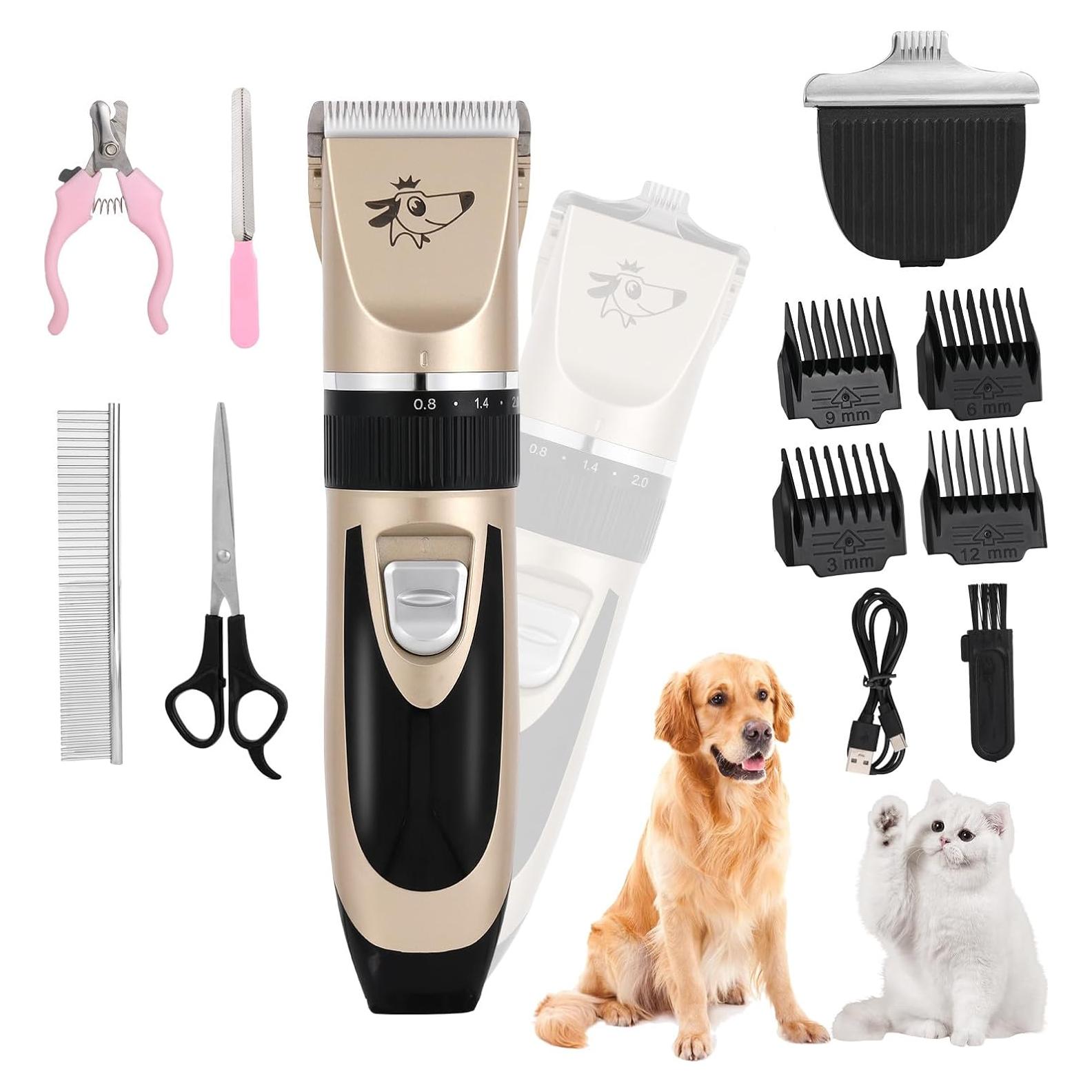 Kit Afeitadora para Perros Aovdy Oro - Tijeras y Cuchilla