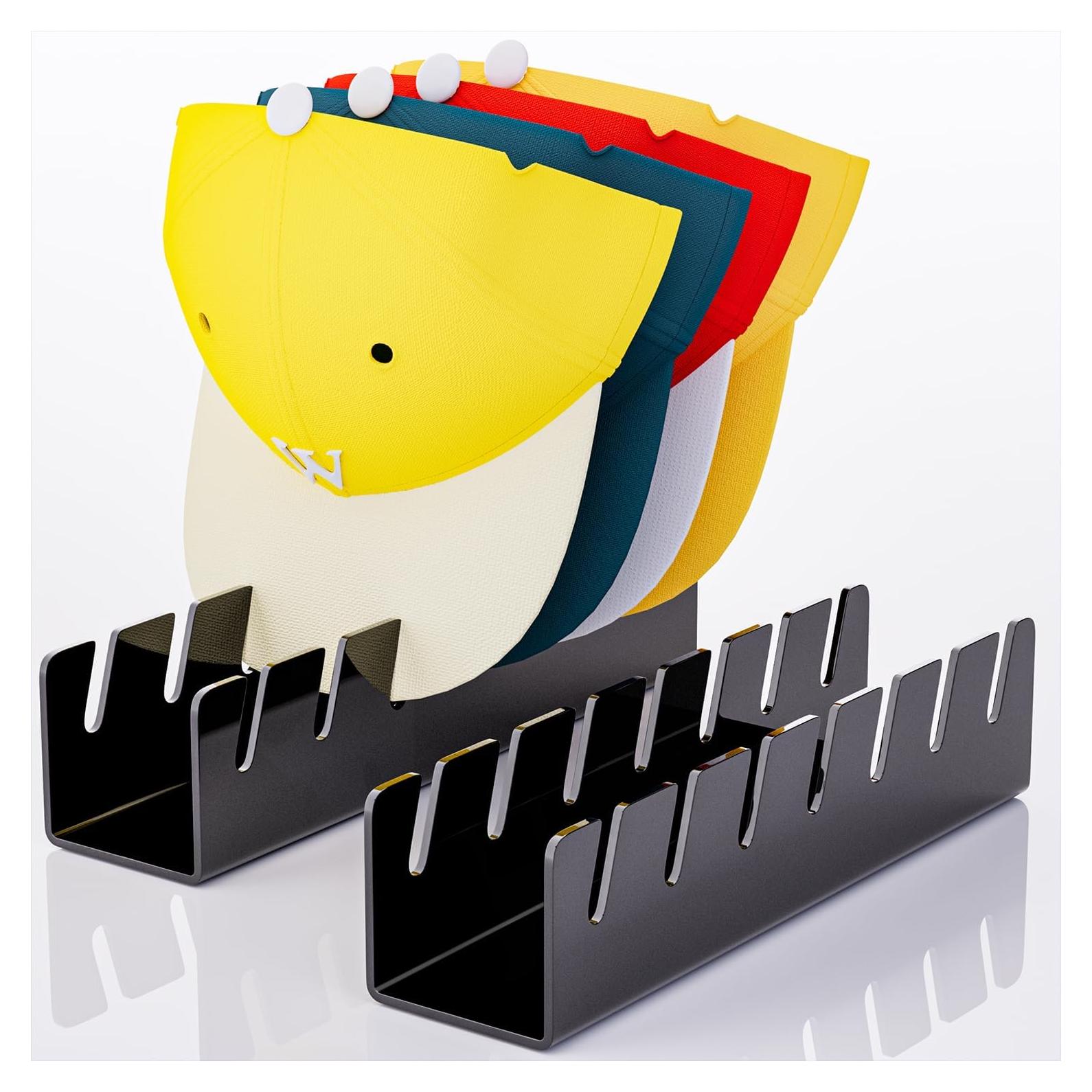 Soporte para Sombreros ACTBIO 2 Pcs Acrílico Negro 14 Gorras