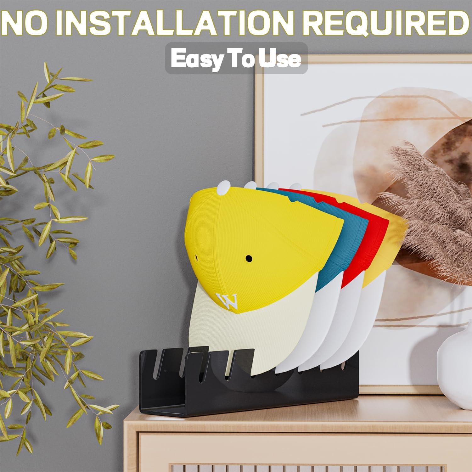 Soporte para Sombreros ACTBIO 2 Pcs Acrílico Negro 14 Gorras