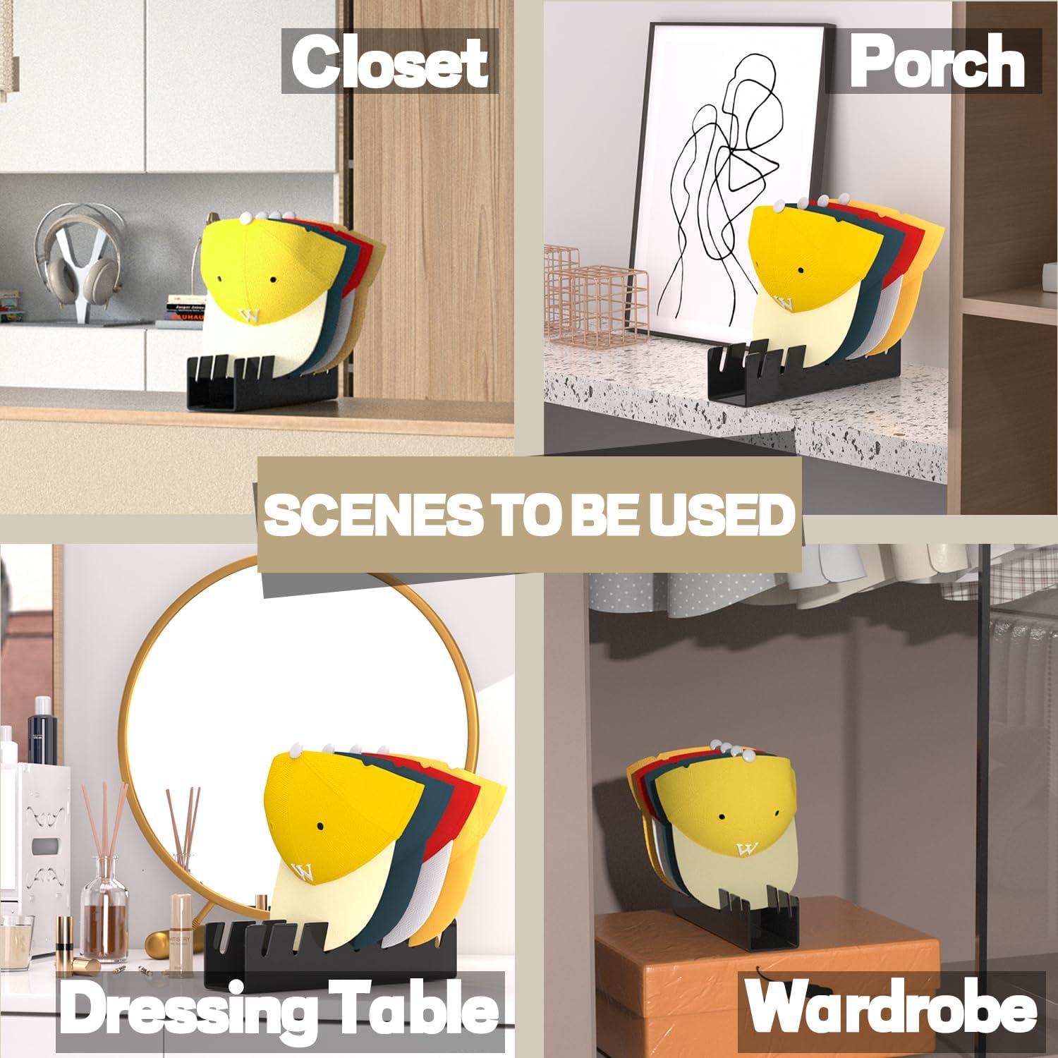 Soporte para Sombreros ACTBIO 2 Pcs Acrílico Negro 14 Gorras