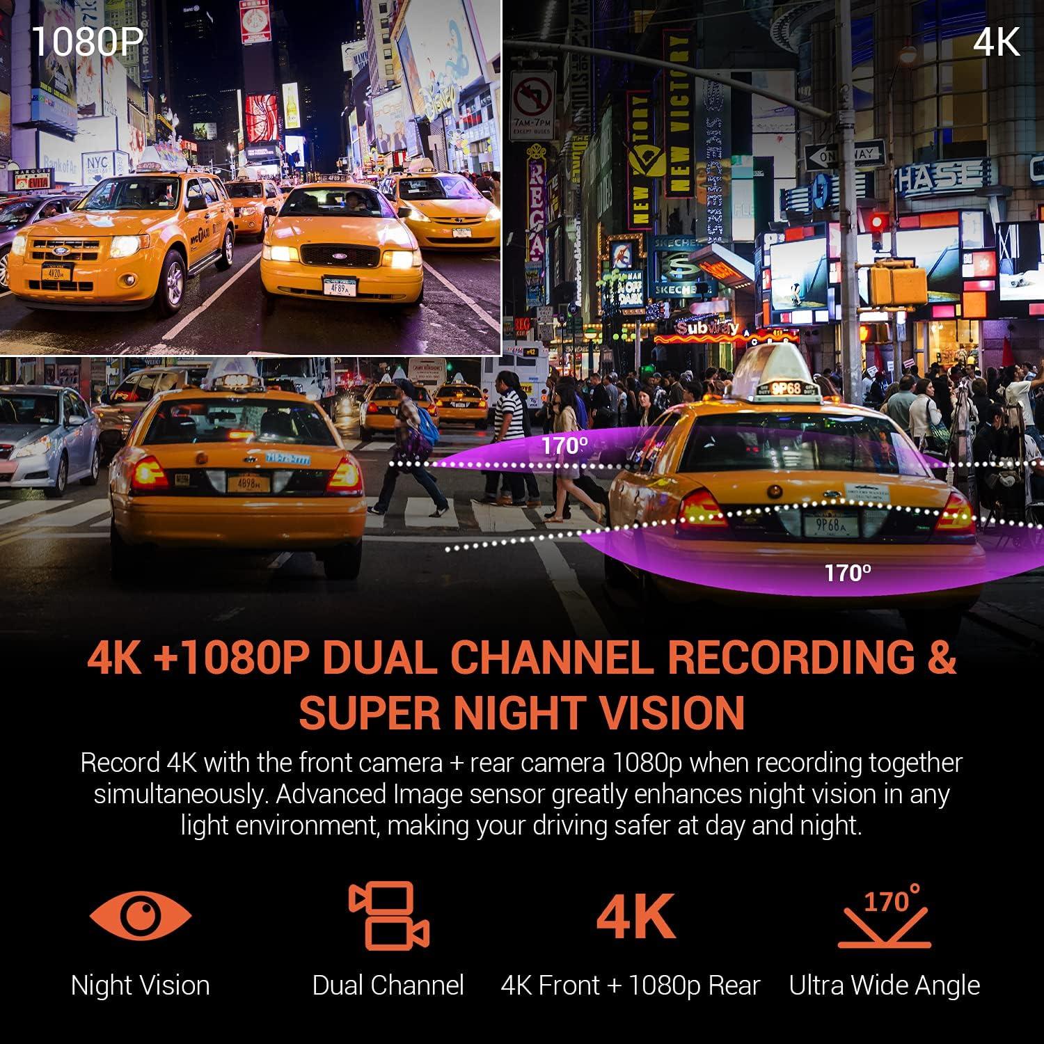 Cámara de Salpicadero Rexing V1P 4K Doble Canal Wi-Fi