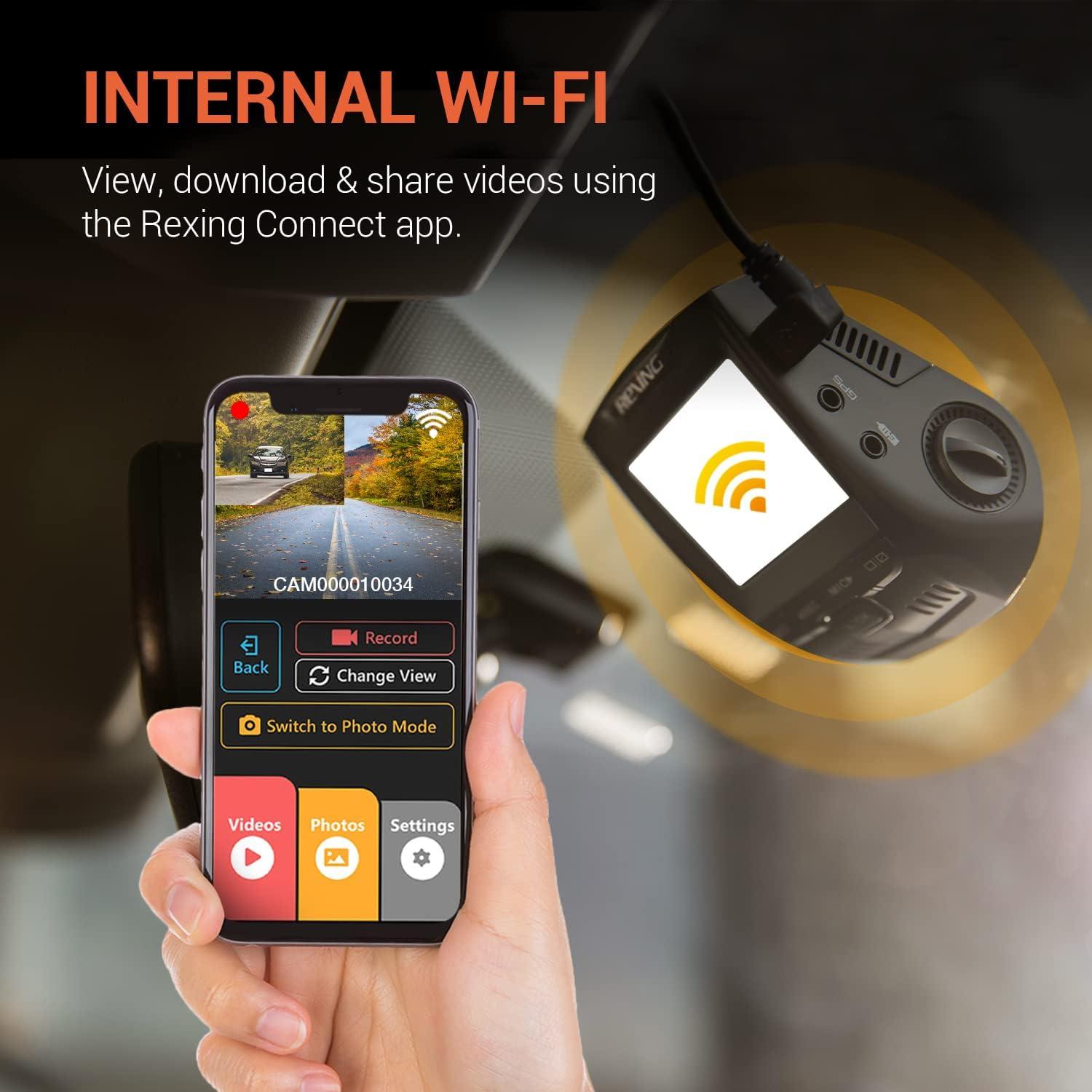 Cámara de Salpicadero Rexing V1P 4K Doble Canal Wi-Fi