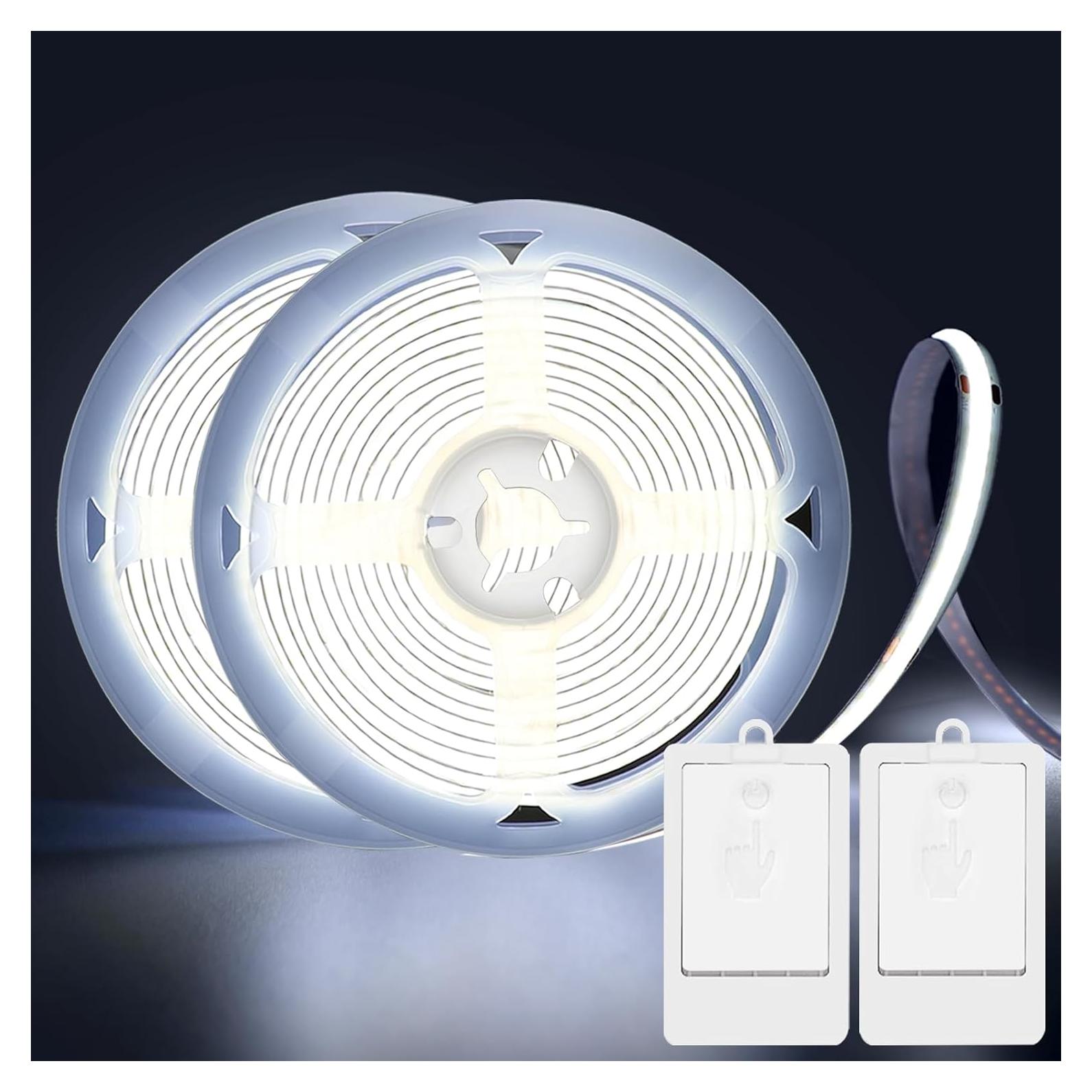 Paquete de 2 luces LED COB 2m 640 LED BSGlobal blanco frío