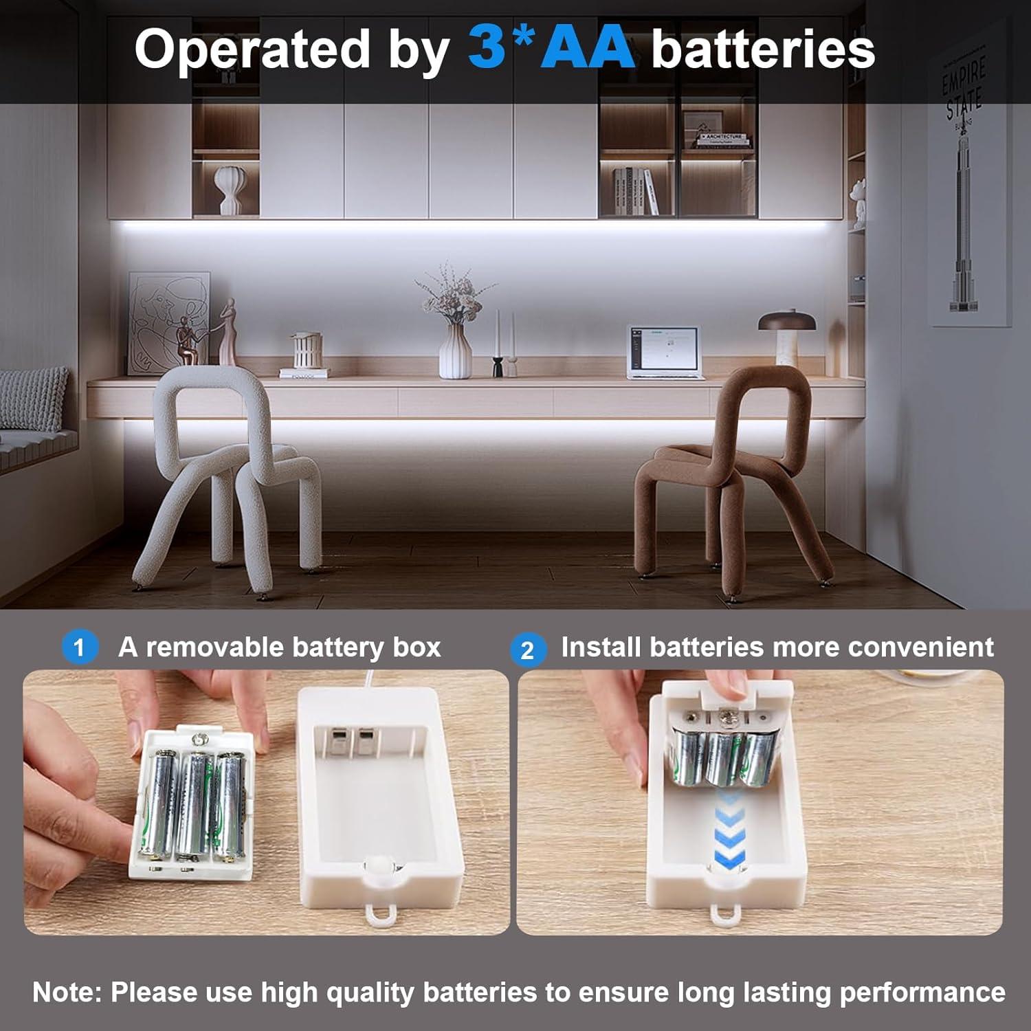 Paquete de 2 luces LED COB 2m 640 LED BSGlobal blanco frío