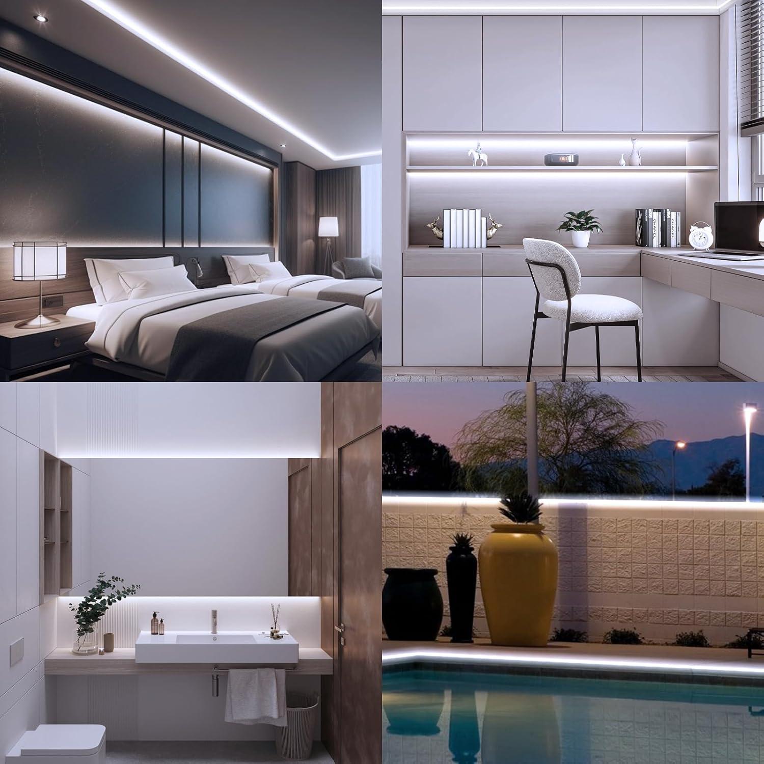 Paquete de 2 luces LED COB 2m 640 LED BSGlobal blanco frío