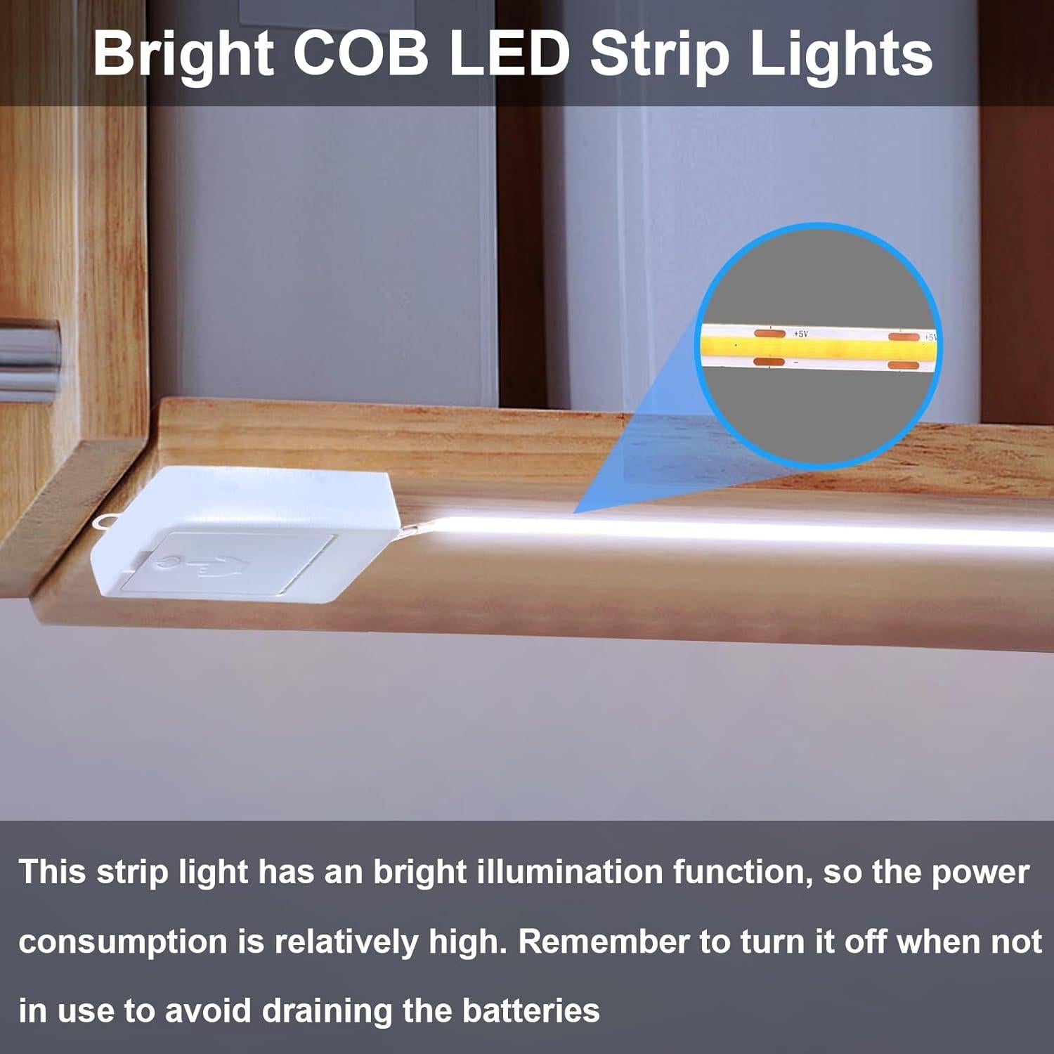 Paquete de 2 luces LED COB 2m 640 LED BSGlobal blanco frío