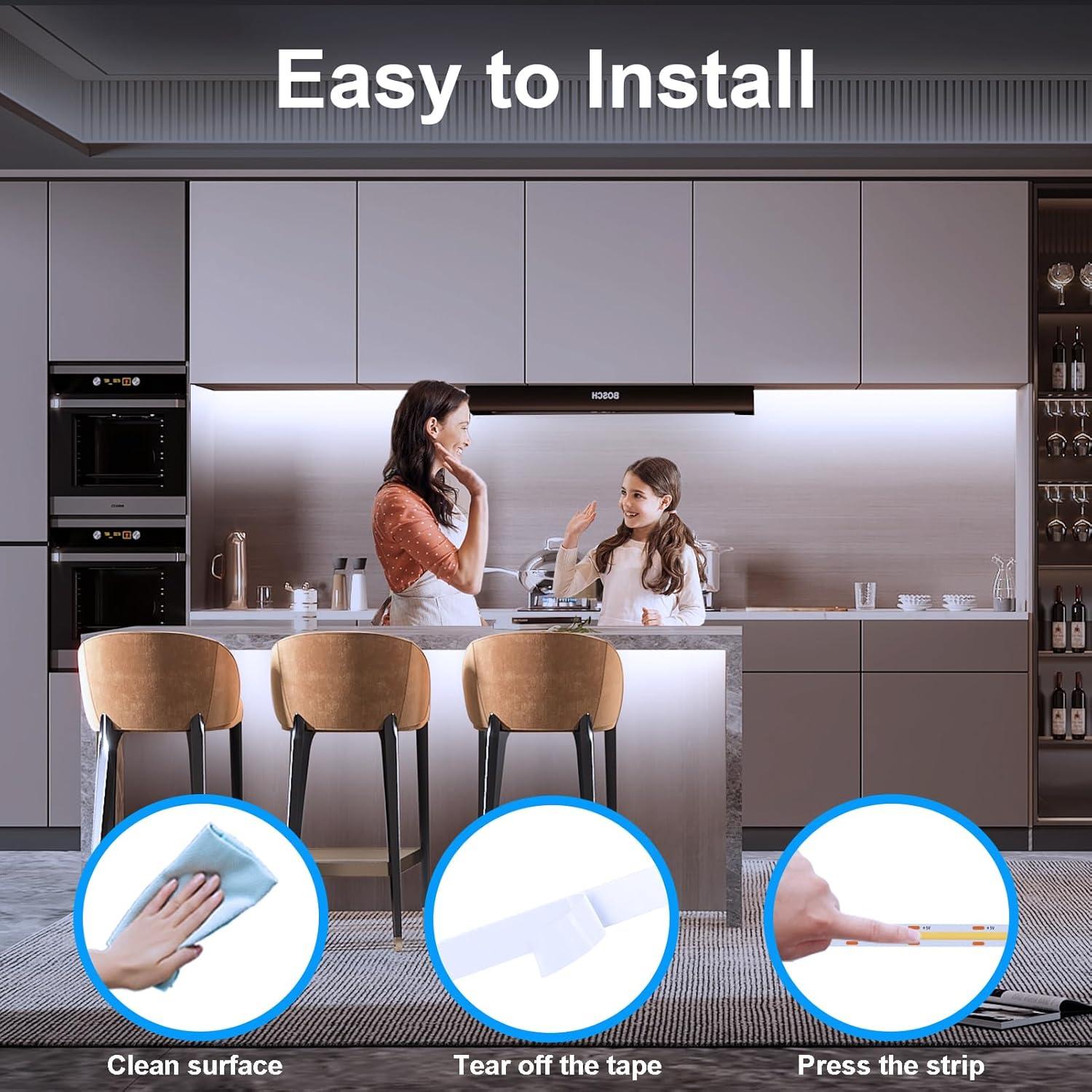 Paquete de 2 luces LED COB 2m 640 LED BSGlobal blanco frío