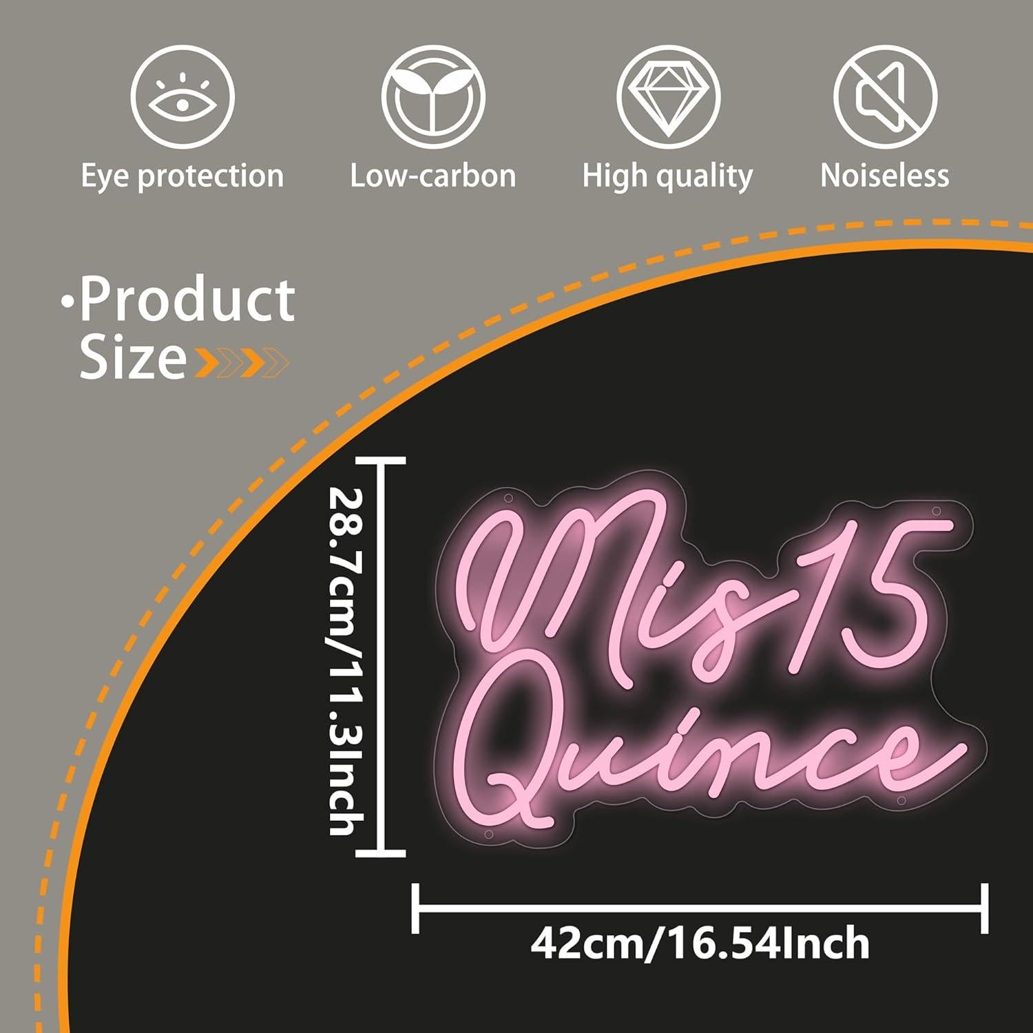 Señal de Neón Mis 15 Quinceañera Moneter LED Decorativa