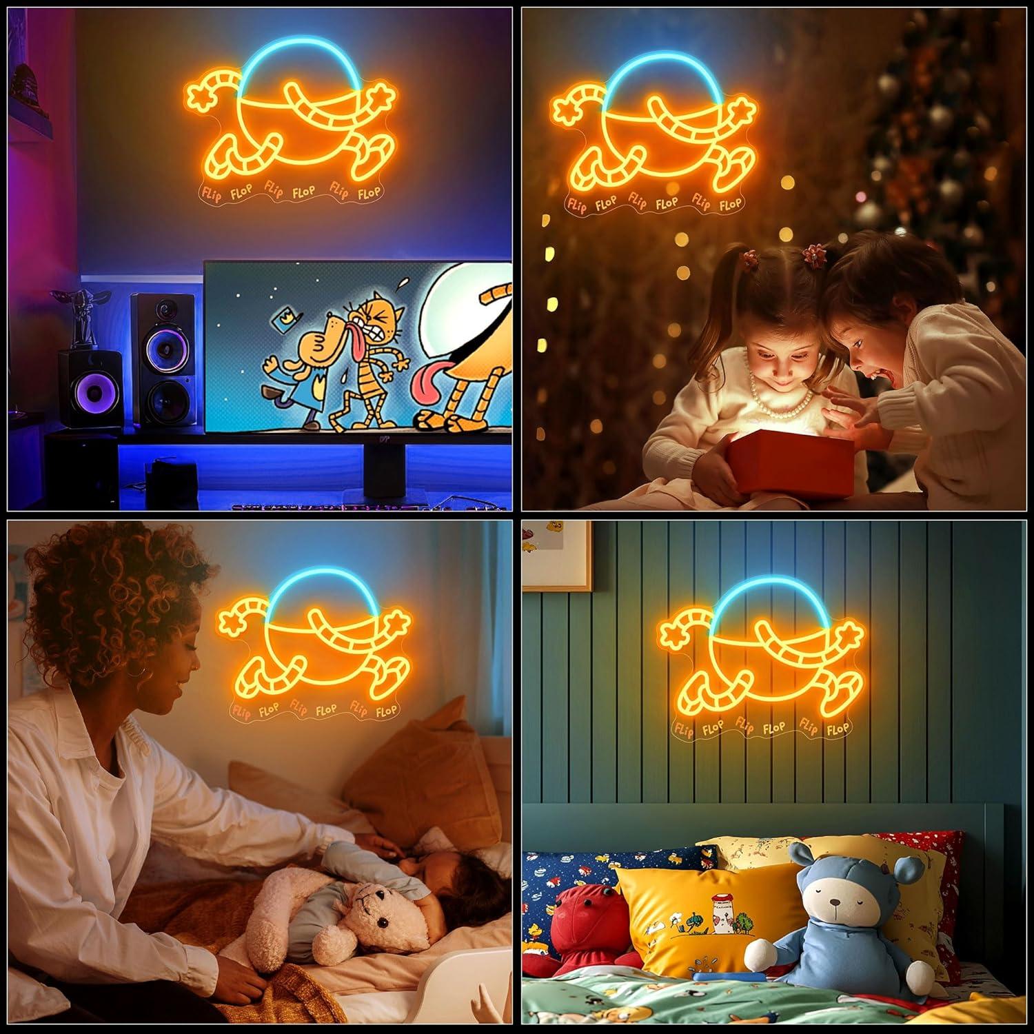 Luz de neón LED Dog Man 80-HD - Decoración de pared 35.6x28.4 cm