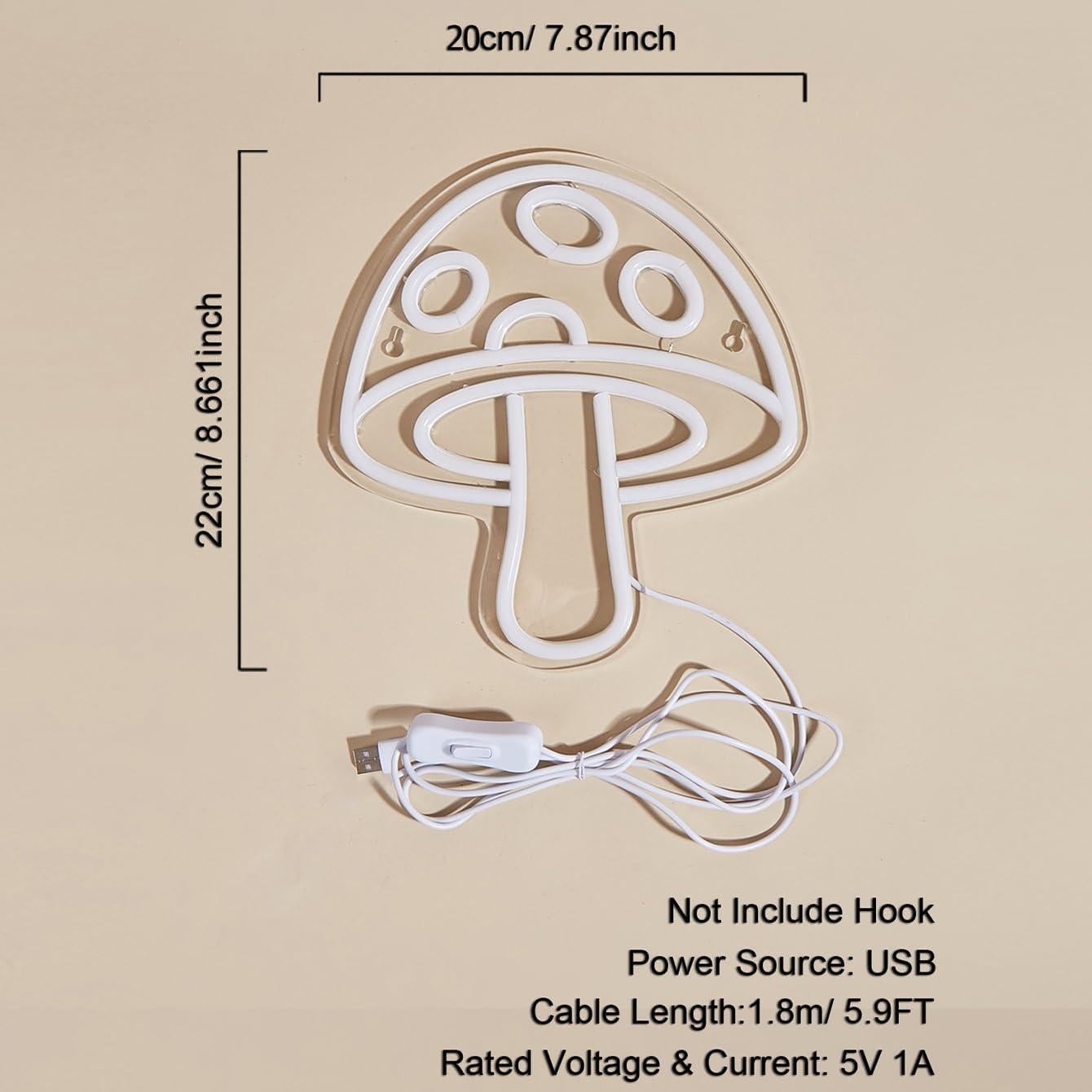 Luz de Neón LED Hongo Chi-buy 22.5x22.5 cm USB Decorativa