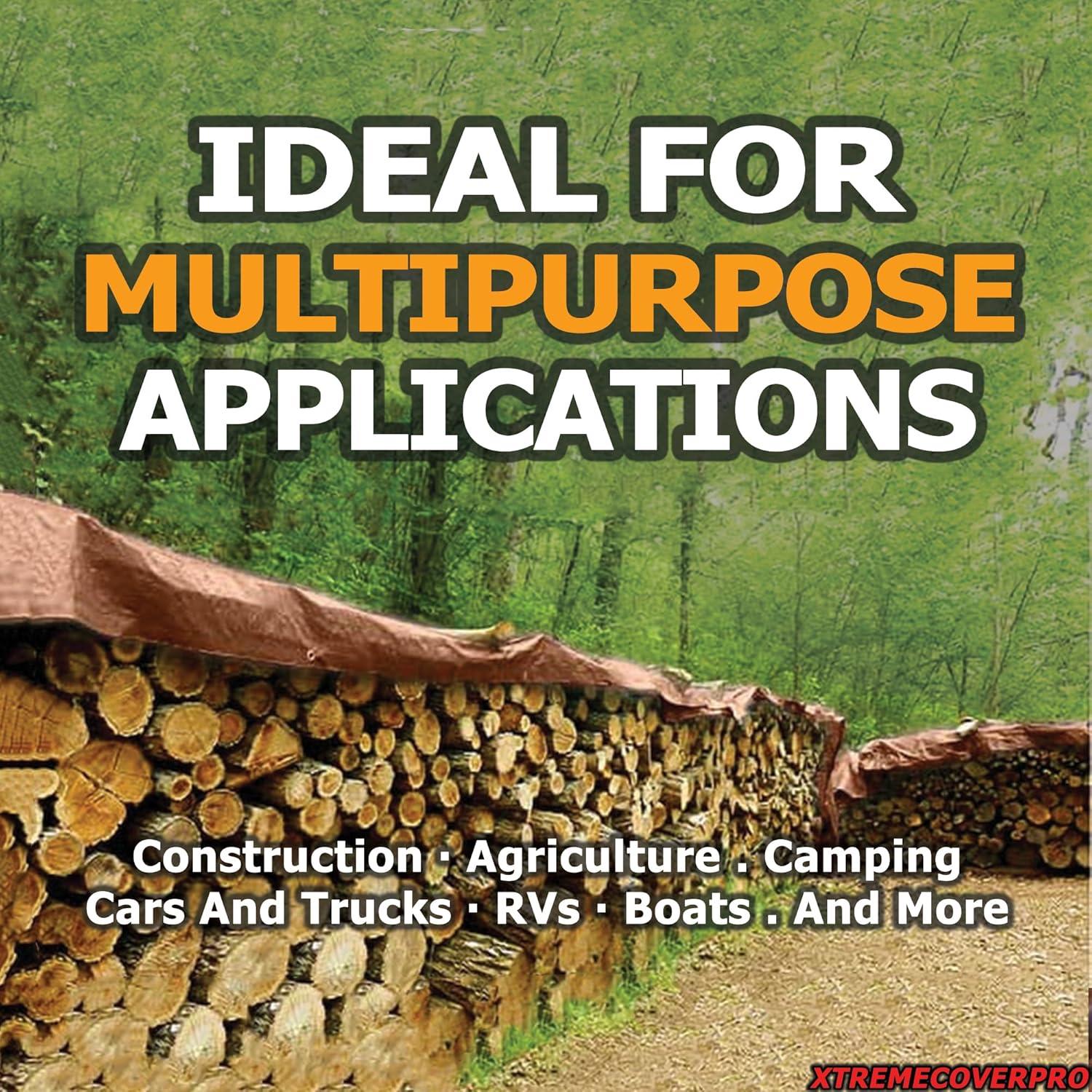 Lona Impermeable XTREMECOVERPRO 6x8 pies 20 Mil Resistente UV