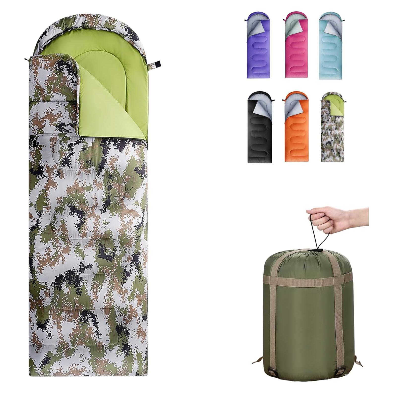 Saco de Dormir COLIKESEA Extra Grande 3-4 Estaciones Camuflaje