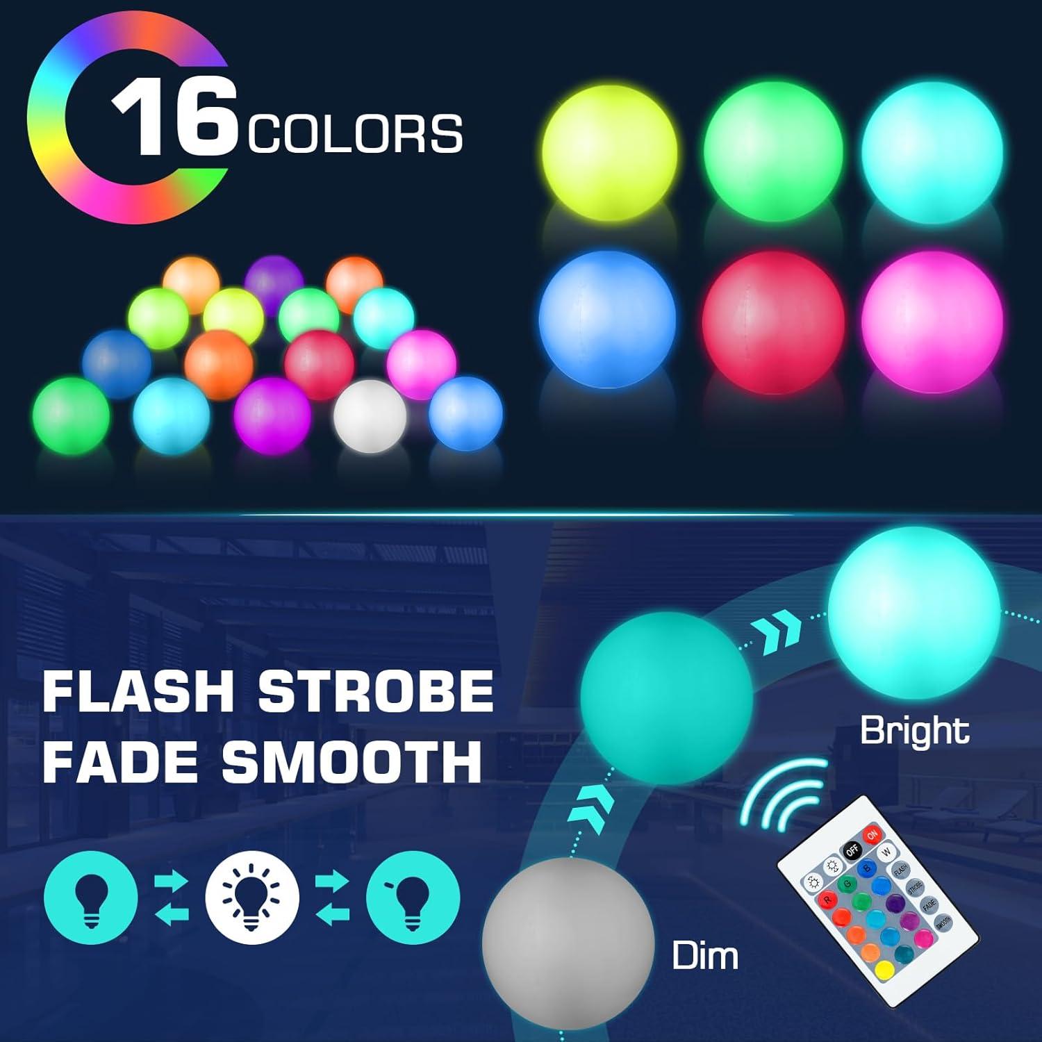 Pelotas de Playa LED Icnice BB2508 - Paquete de 4 Inflables