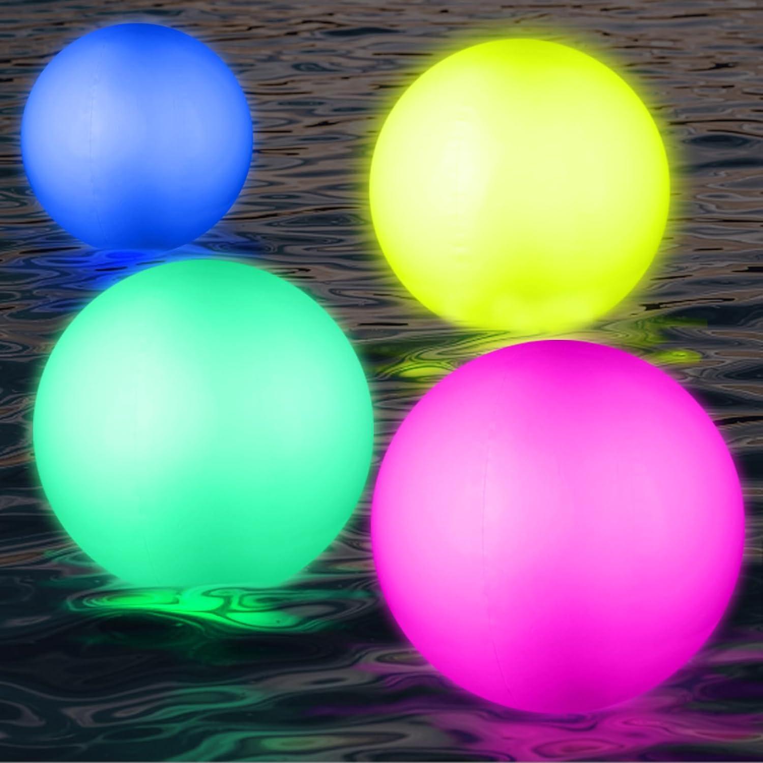 Pelotas de Playa LED Icnice BB2508 - Paquete de 4 Inflables