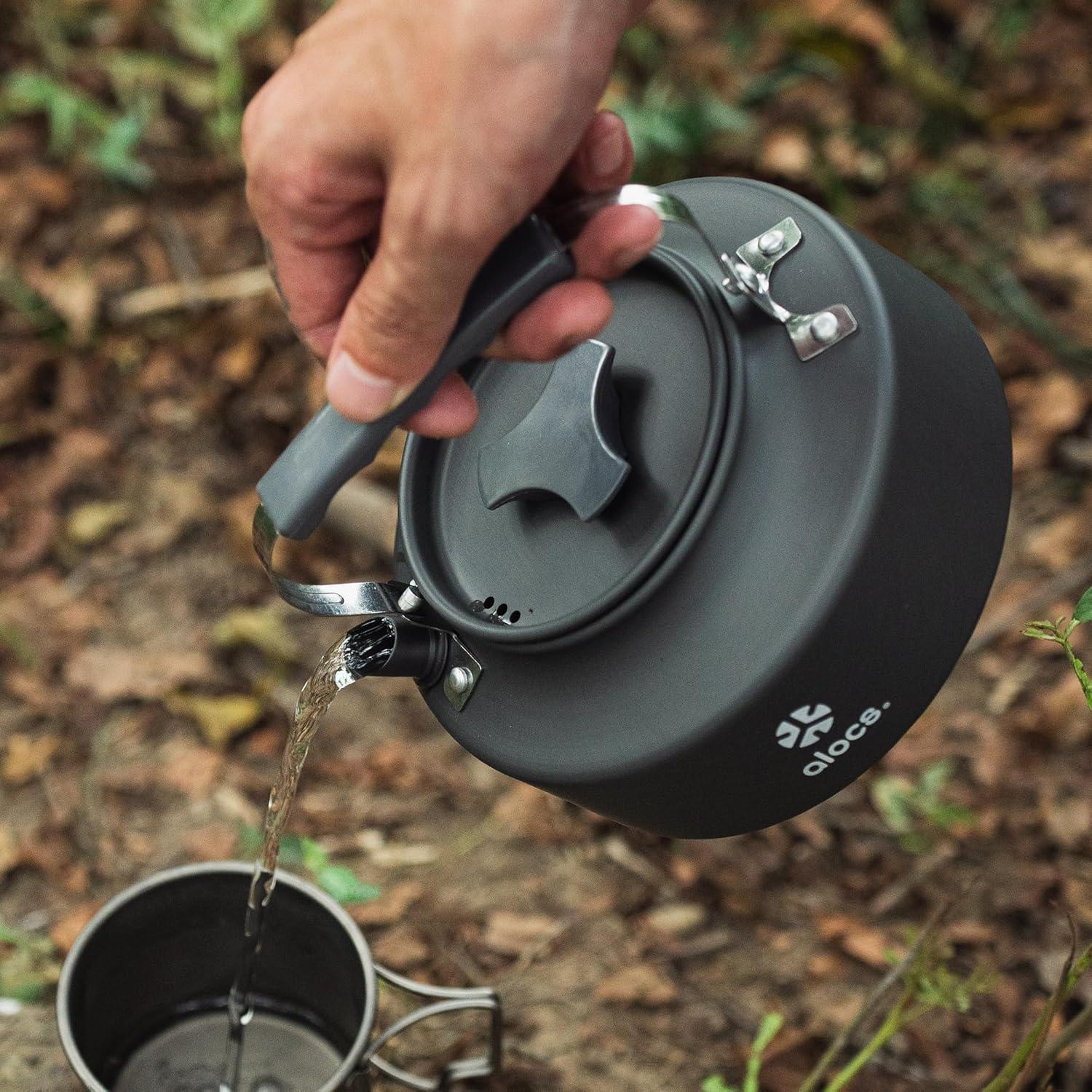 Tetera Alocs 0.8L de Aluminio Anodizado para Camping