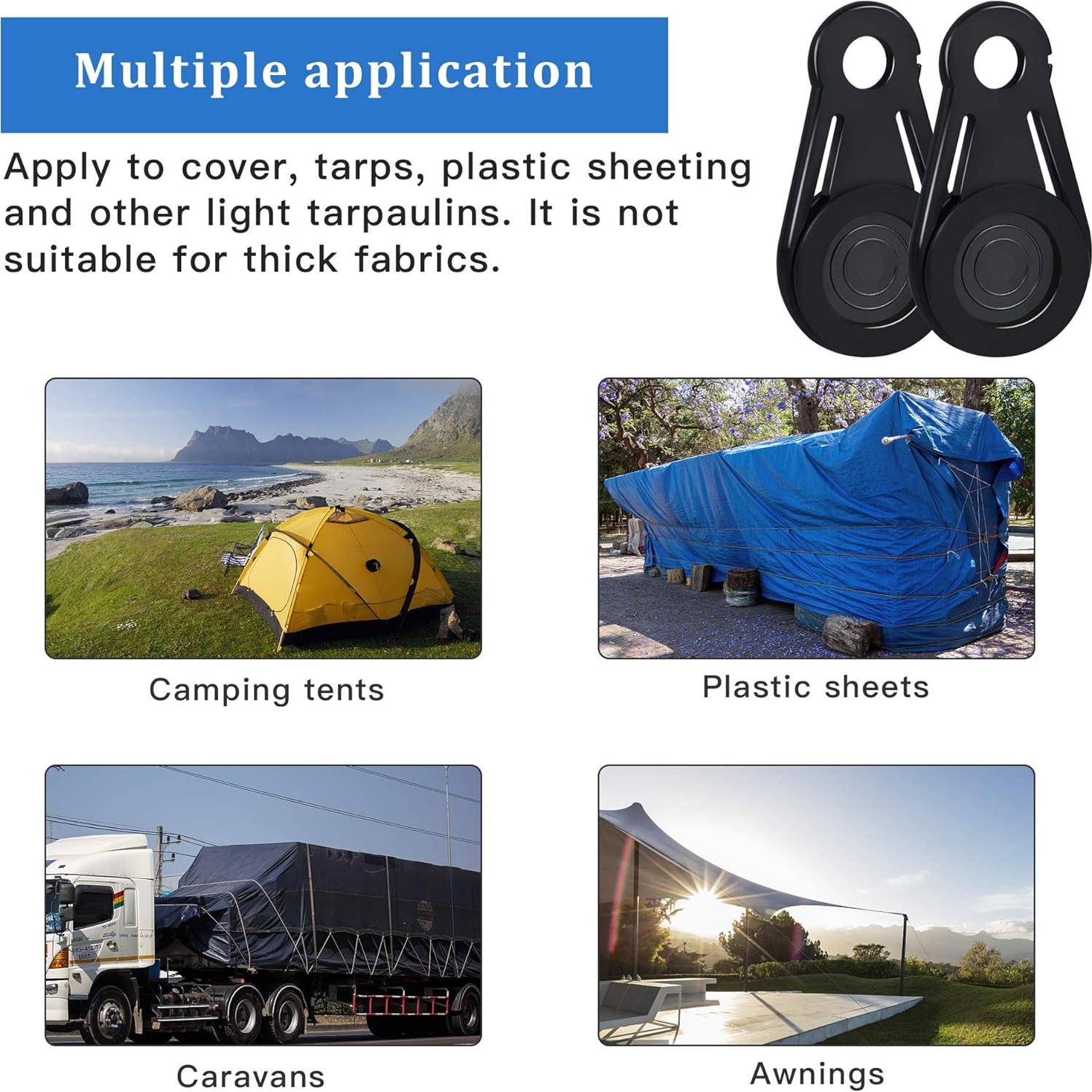 Paquete de 20 Sujetadores de Lona Milkary 8.26x4.59cm Impermeables