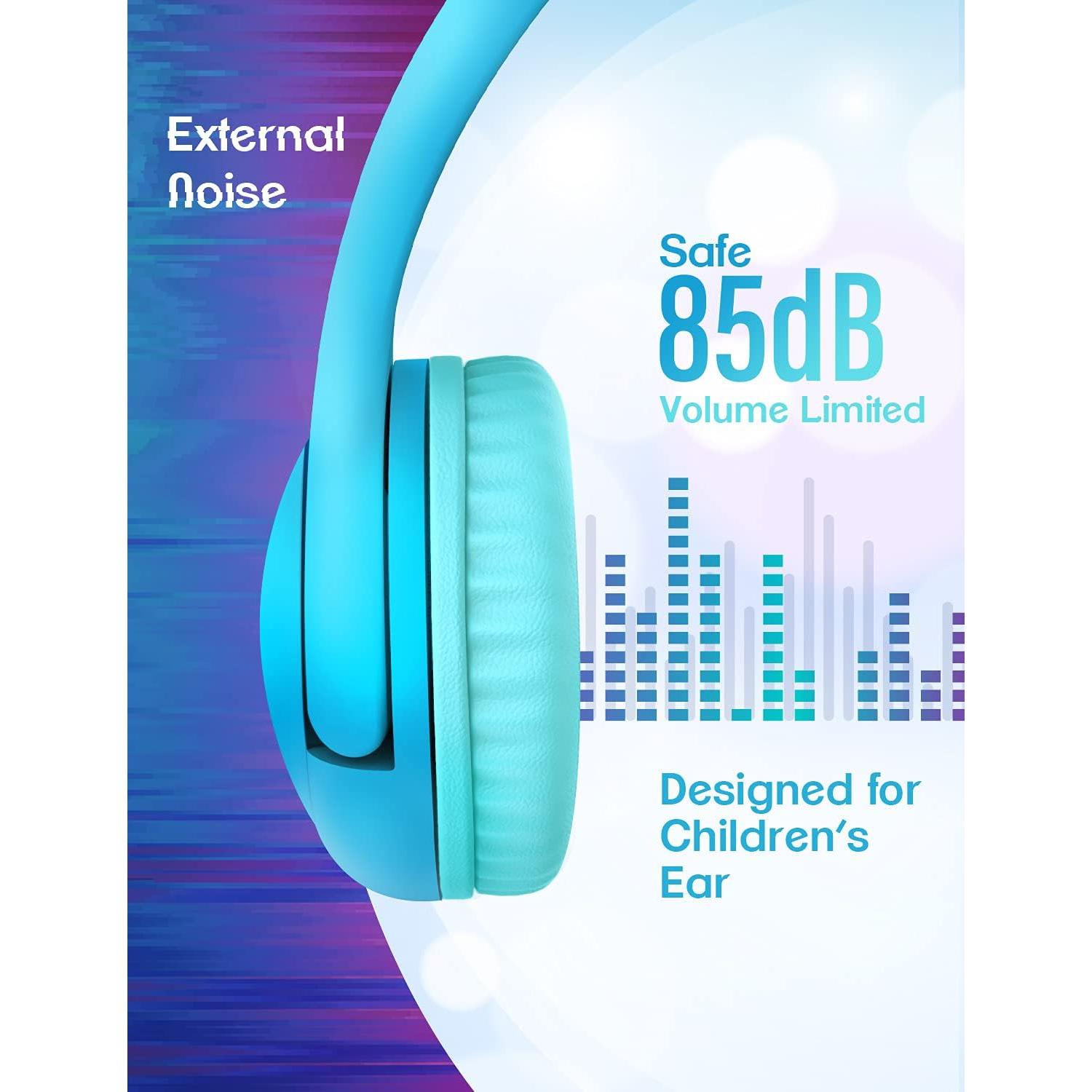 Auriculares PINGKO para Niños con Micrófono y Luz LED Azul