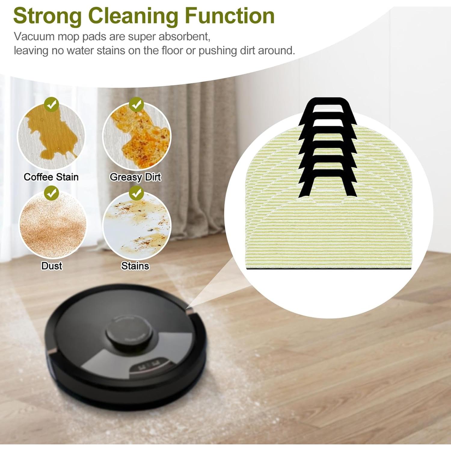 Paquete de 6 almohadillas de microfibra Aiyiried para Shark RV2610WA