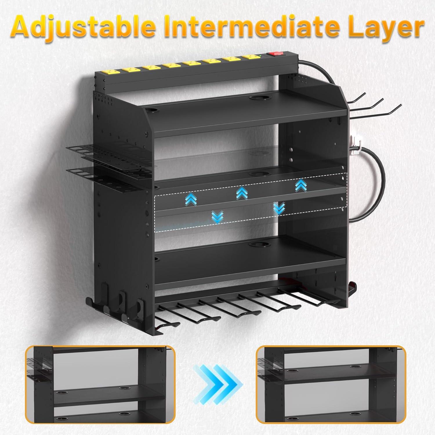 Organizador de Herramientas de Pared CFMASTER 4 Capas con Carga