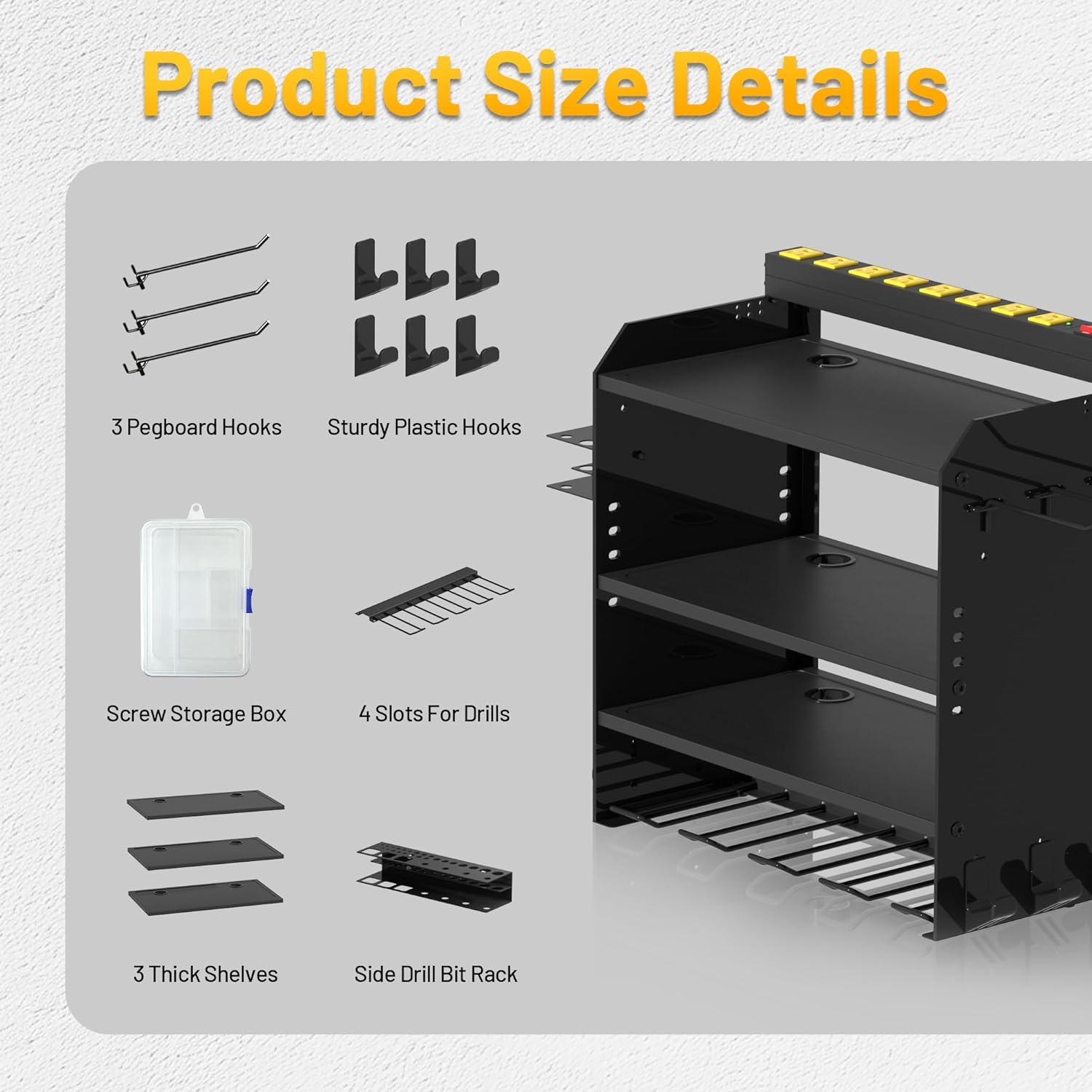 Organizador de Herramientas de Pared CFMASTER 4 Capas con Carga