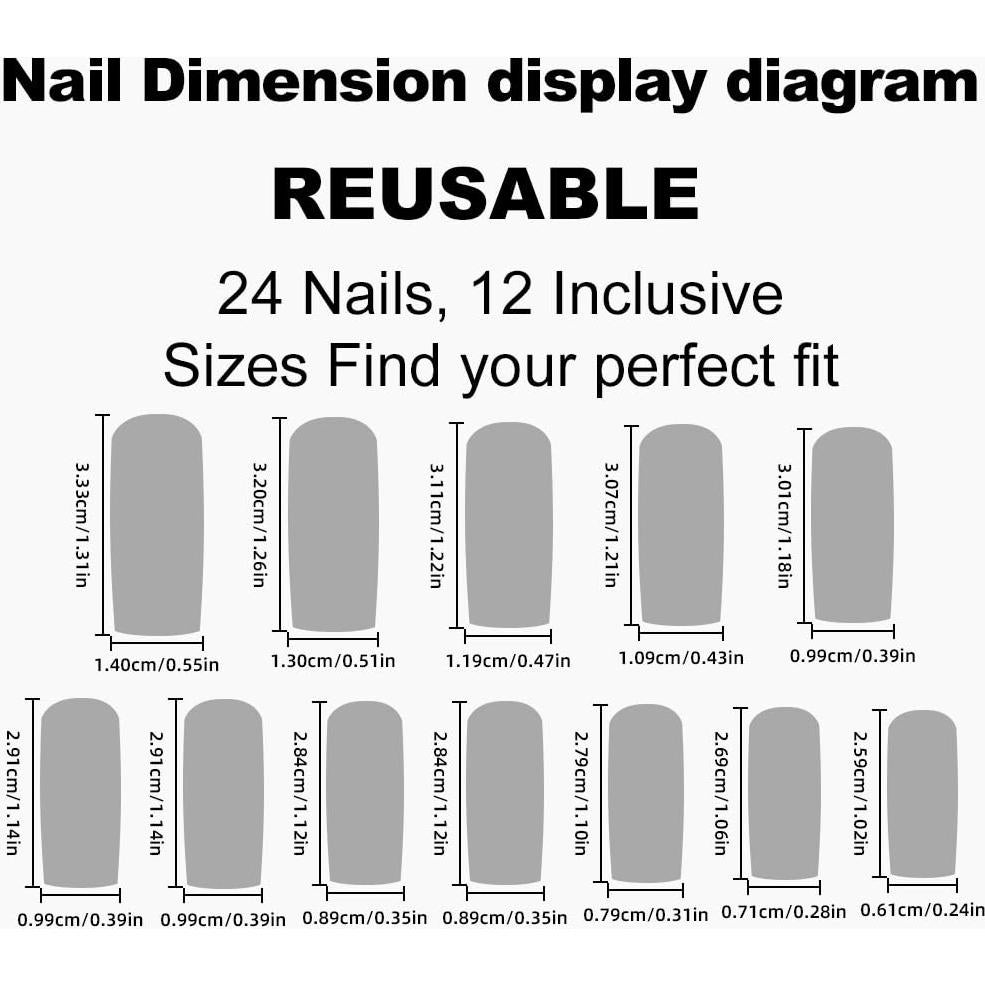 Uñas Postizas Almendras 22 Piezas YOLEZI Marrón 3D Flores