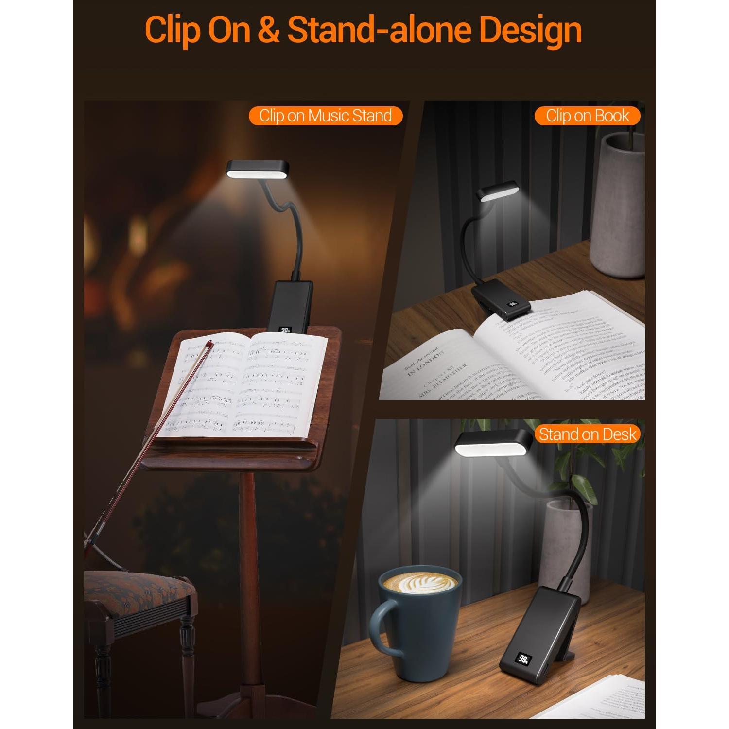 Lámpara de Lectura Recargable COKWEL SD-Black-CO 9 LED 90h