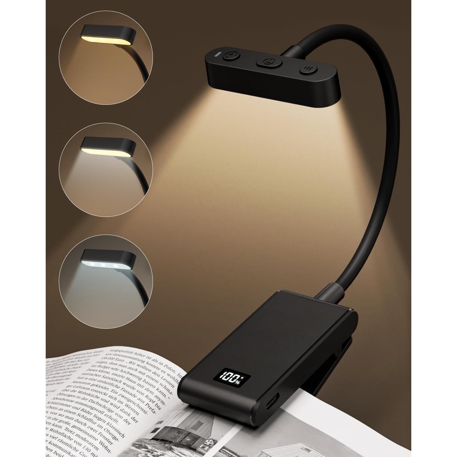 Lámpara de Lectura Recargable COKWEL SD-Black-CO 9 LED 90h