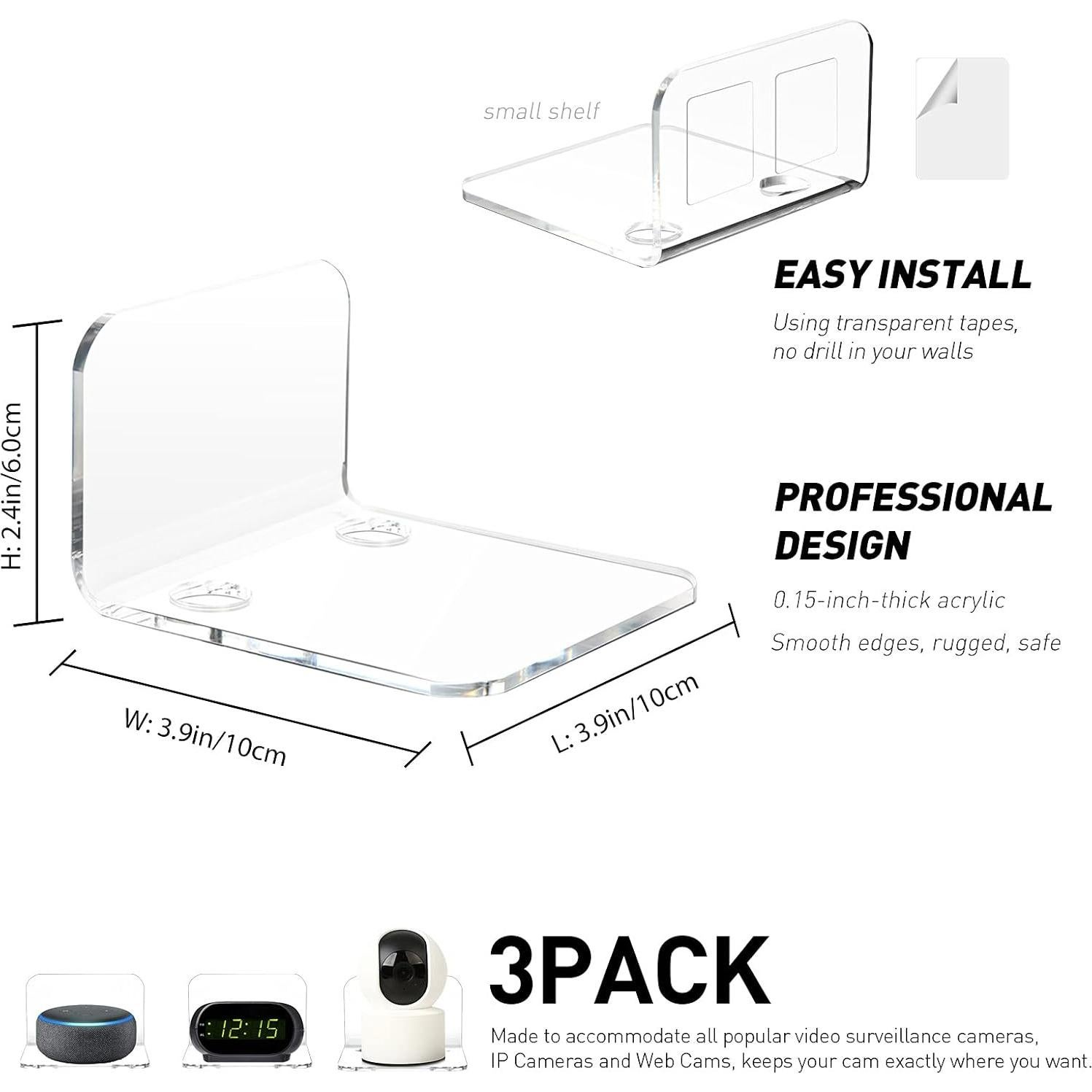 Estante Flotante Acrílico OAPRIRE Set de 3 para Cámaras