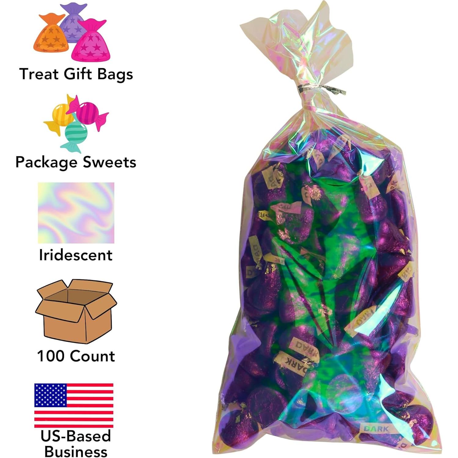 Bolsas de Cello Iridiscentes Iconikal 12.7 x 27.9 cm - 100 Unidades