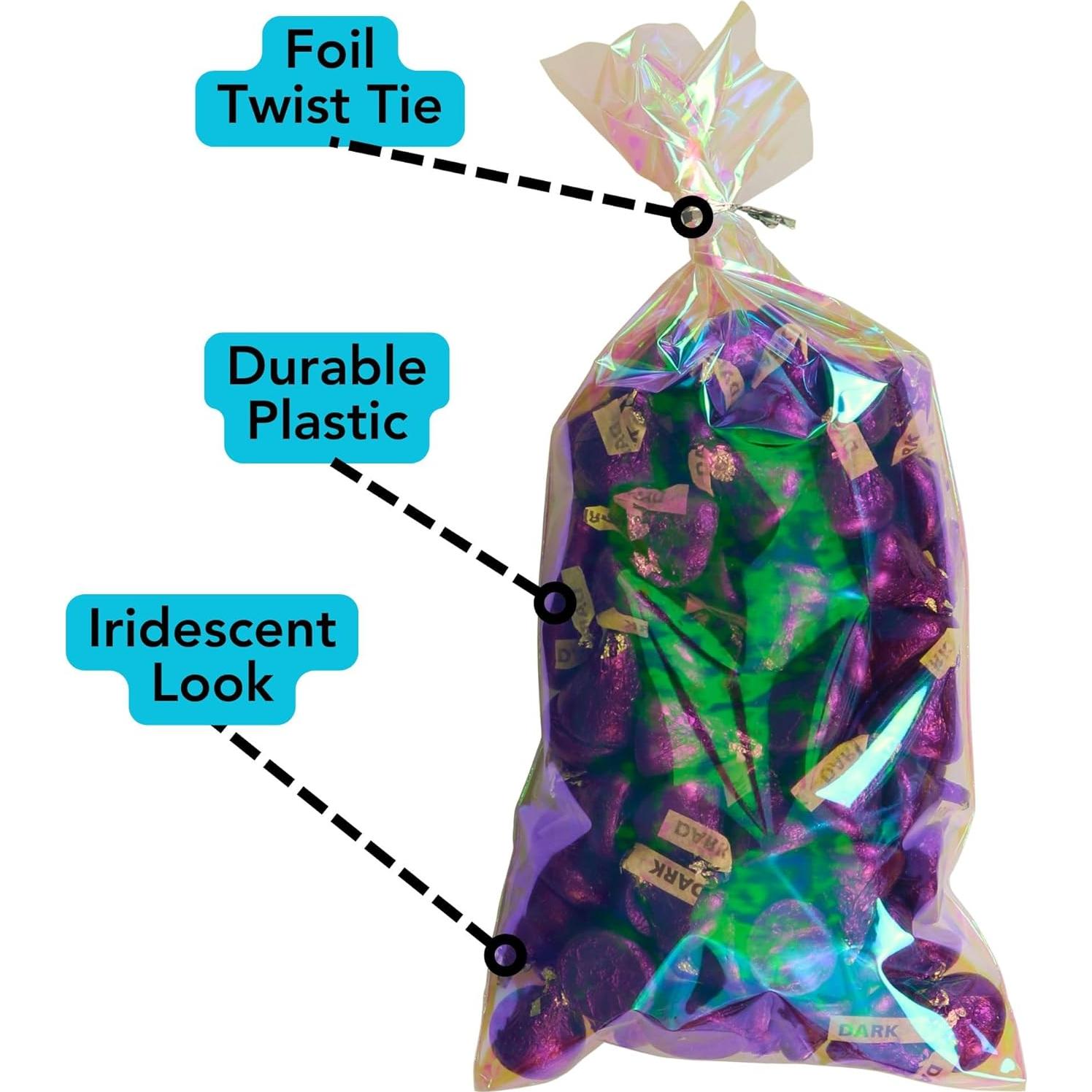 Bolsas de Cello Iridiscentes Iconikal 12.7 x 27.9 cm - 100 Unidades