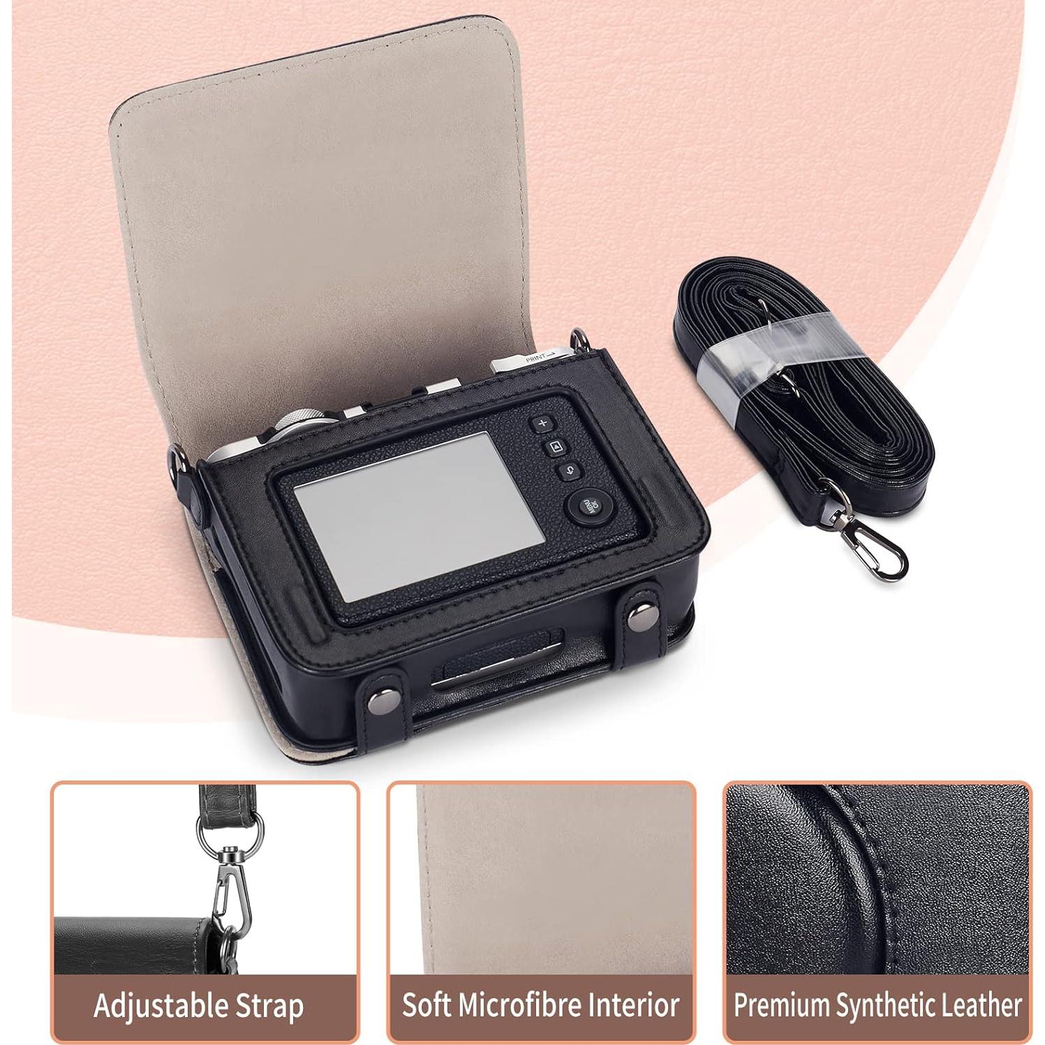 Funda Protectora Phetium para Cámara Fujifilm Instax Mini EVO - Cuero PU Negro