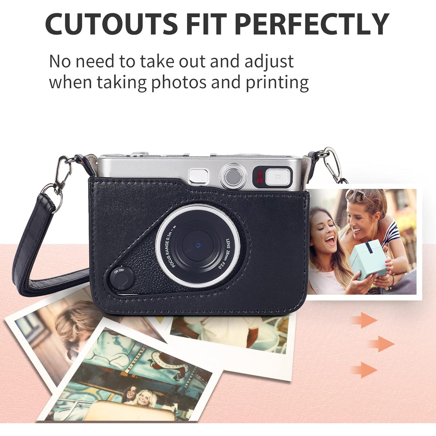 Funda Protectora Phetium para Cámara Fujifilm Instax Mini EVO - Cuero PU Negro