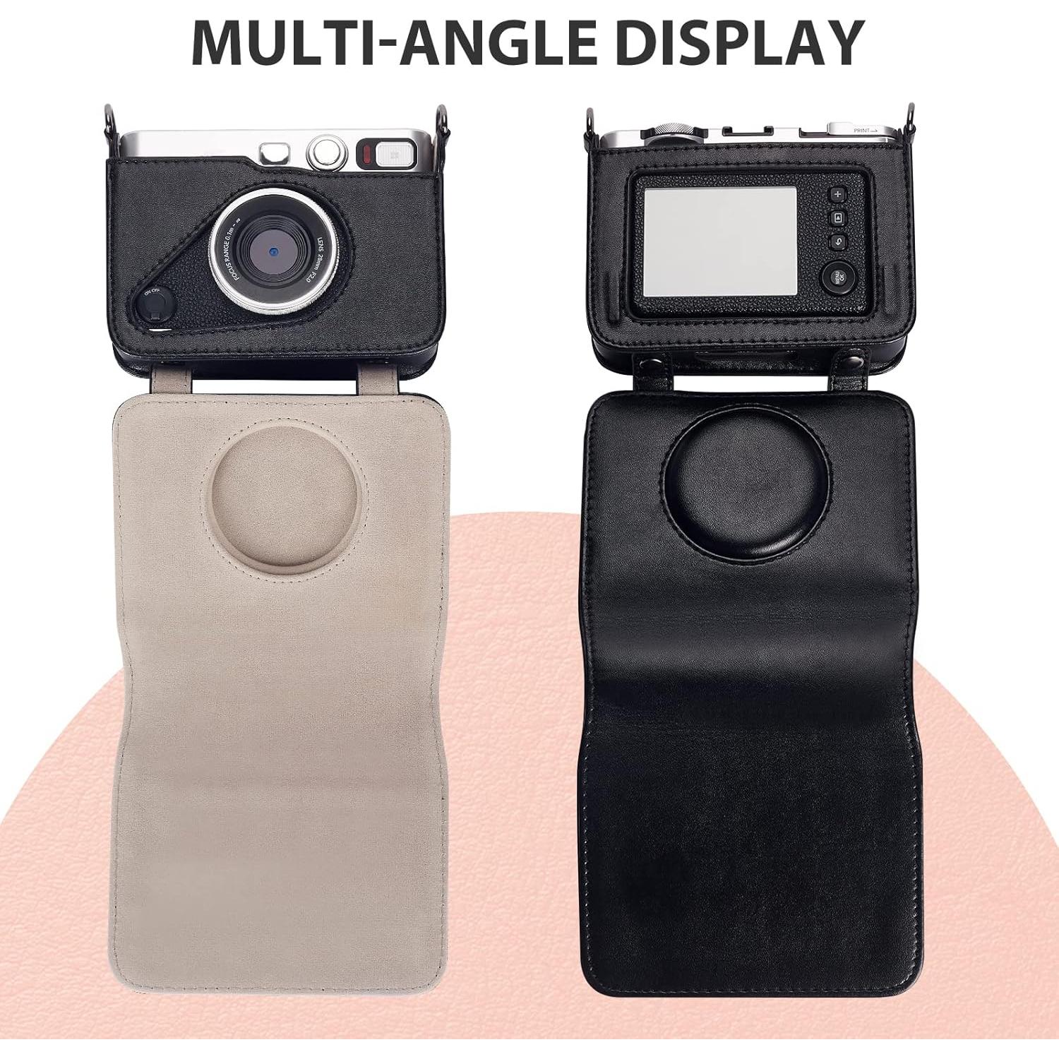 Funda Protectora Phetium para Cámara Fujifilm Instax Mini EVO - Cuero PU Negro