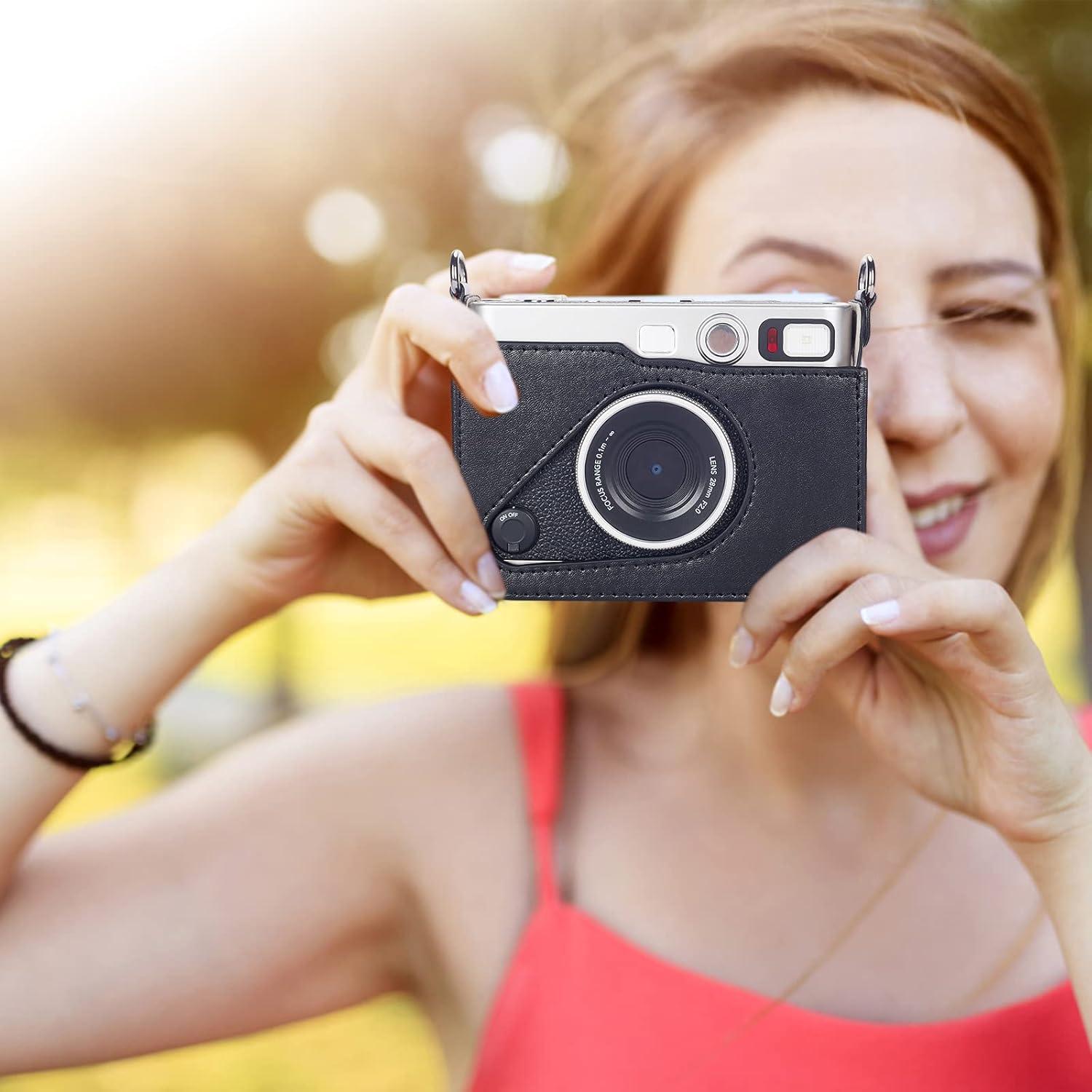 Funda Protectora Phetium para Cámara Fujifilm Instax Mini EVO - Cuero PU Negro