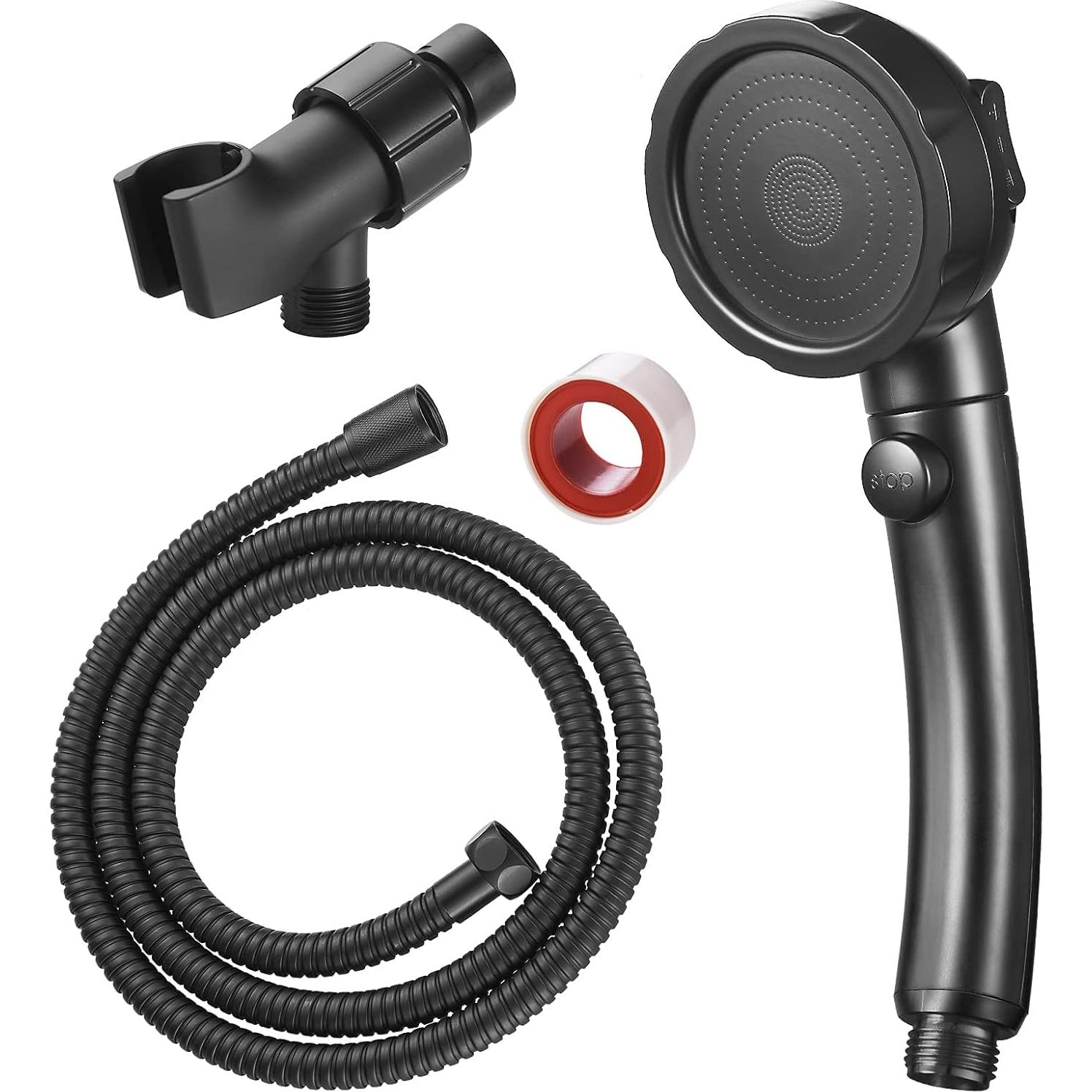 Cabezal de Ducha de Mano SINGSUO Alta Presión 3 Modos Negro
