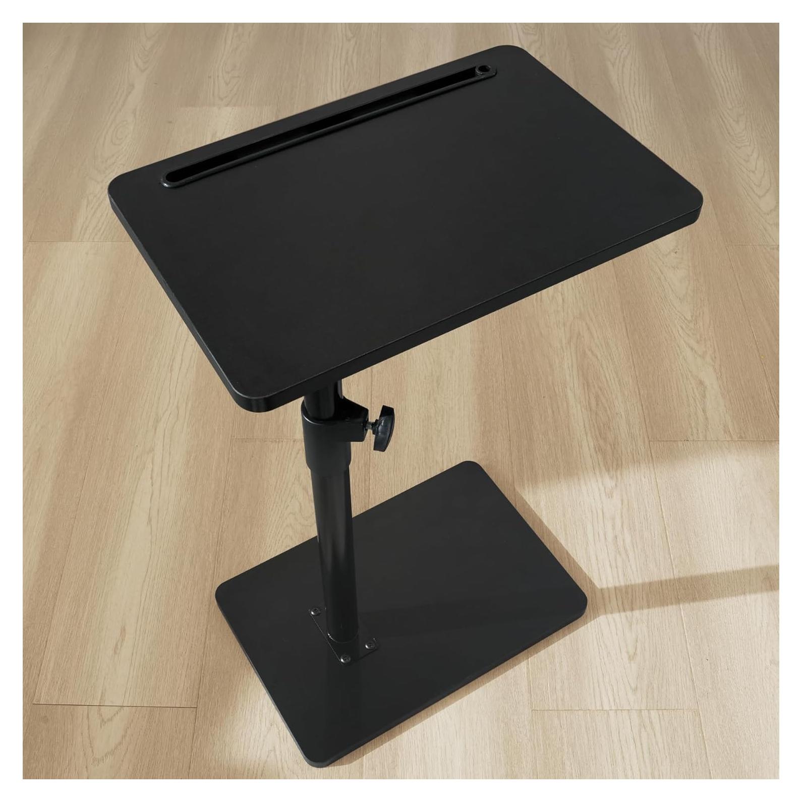 Mesa lateral ajustable YUHFERA para sofá - Negro, 66 cm