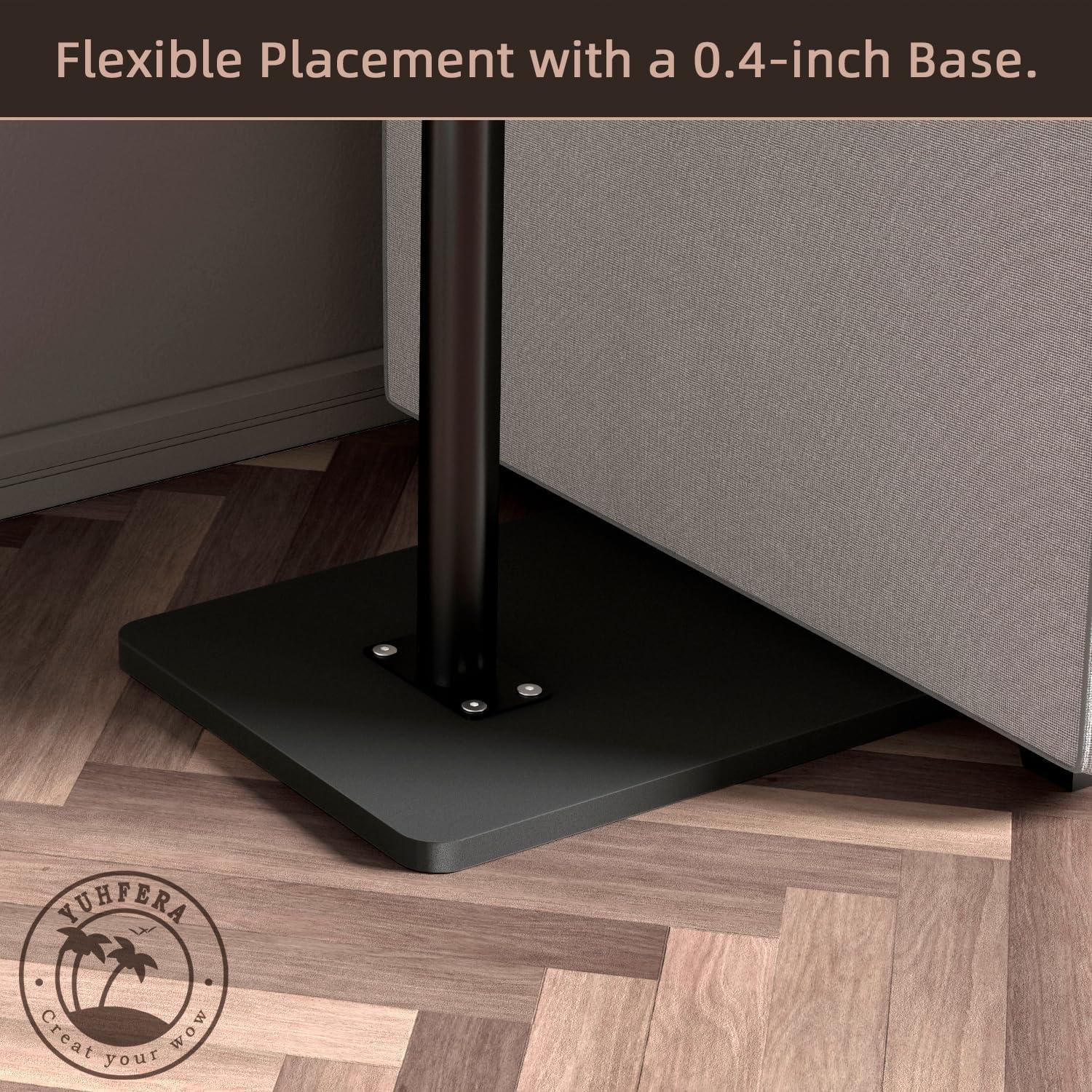 Mesa lateral ajustable YUHFERA para sofá - Negro, 66 cm