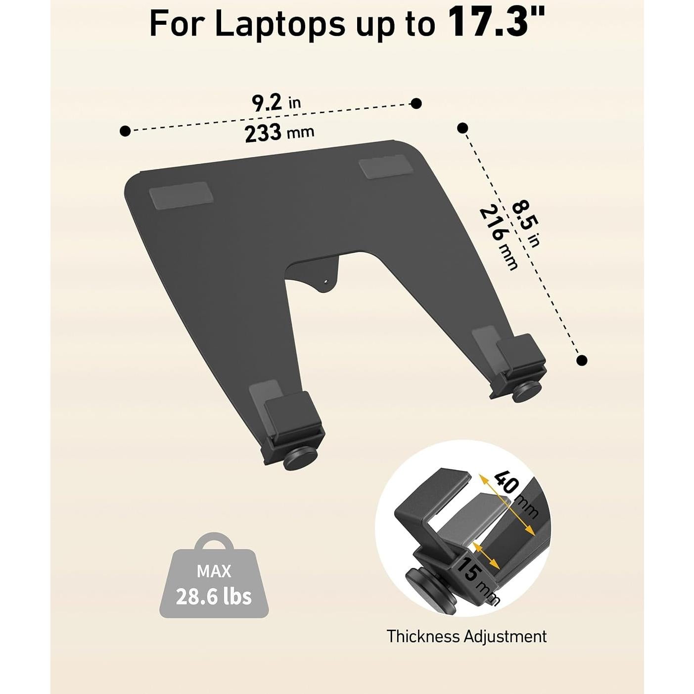 Bandeja para Laptop Ergounion VESA 100x100mm hasta 17.3"