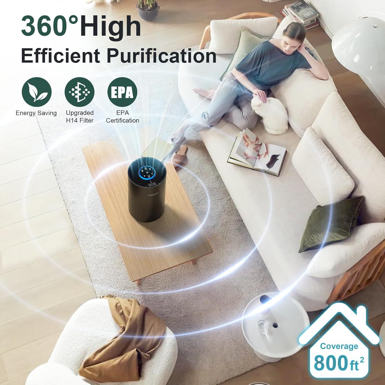 Purificador de Aire VNIUP ZQA-4000C HEPA 74 m² Aromaterapia