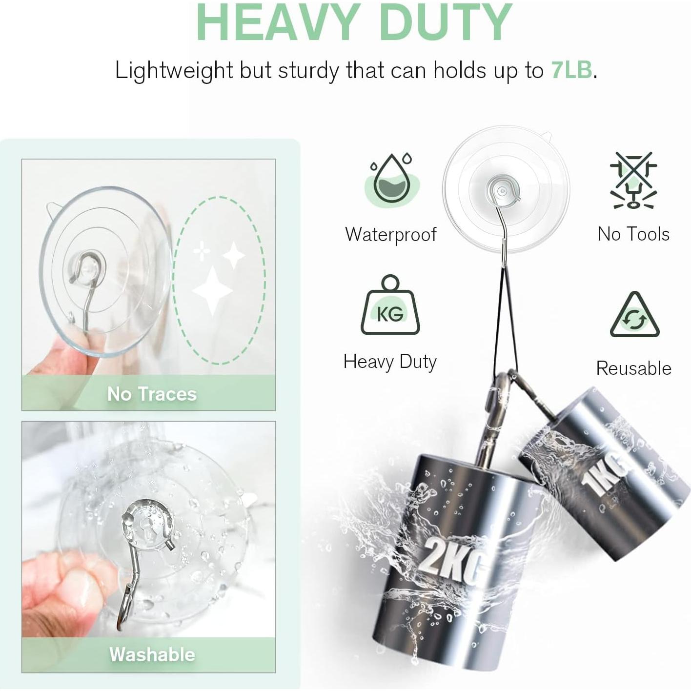 Ganchos de Ventosa VIS'V Grandes 10 Pcs 3.2 kg Transparentes