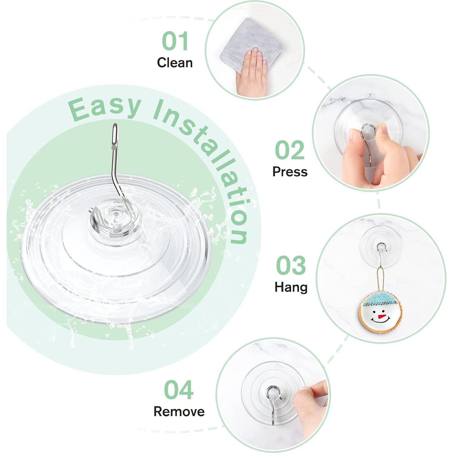 Ganchos de Ventosa VIS'V Grandes 10 Pcs 3.2 kg Transparentes