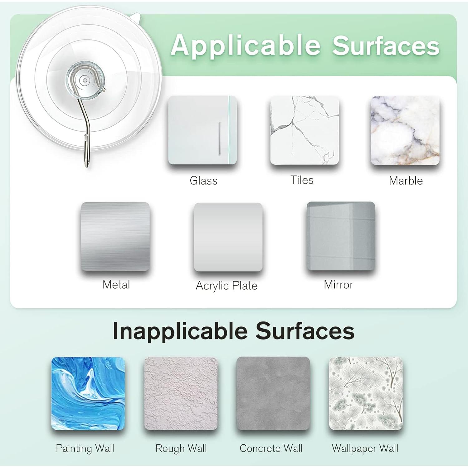 Ganchos de Ventosa VIS'V Grandes 10 Pcs 3.2 kg Transparentes