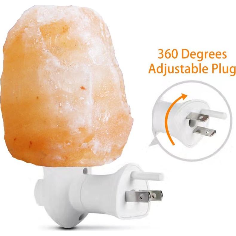 Paquete de 2 lámparas de sal del Himalaya Pursalt con luz nocturna