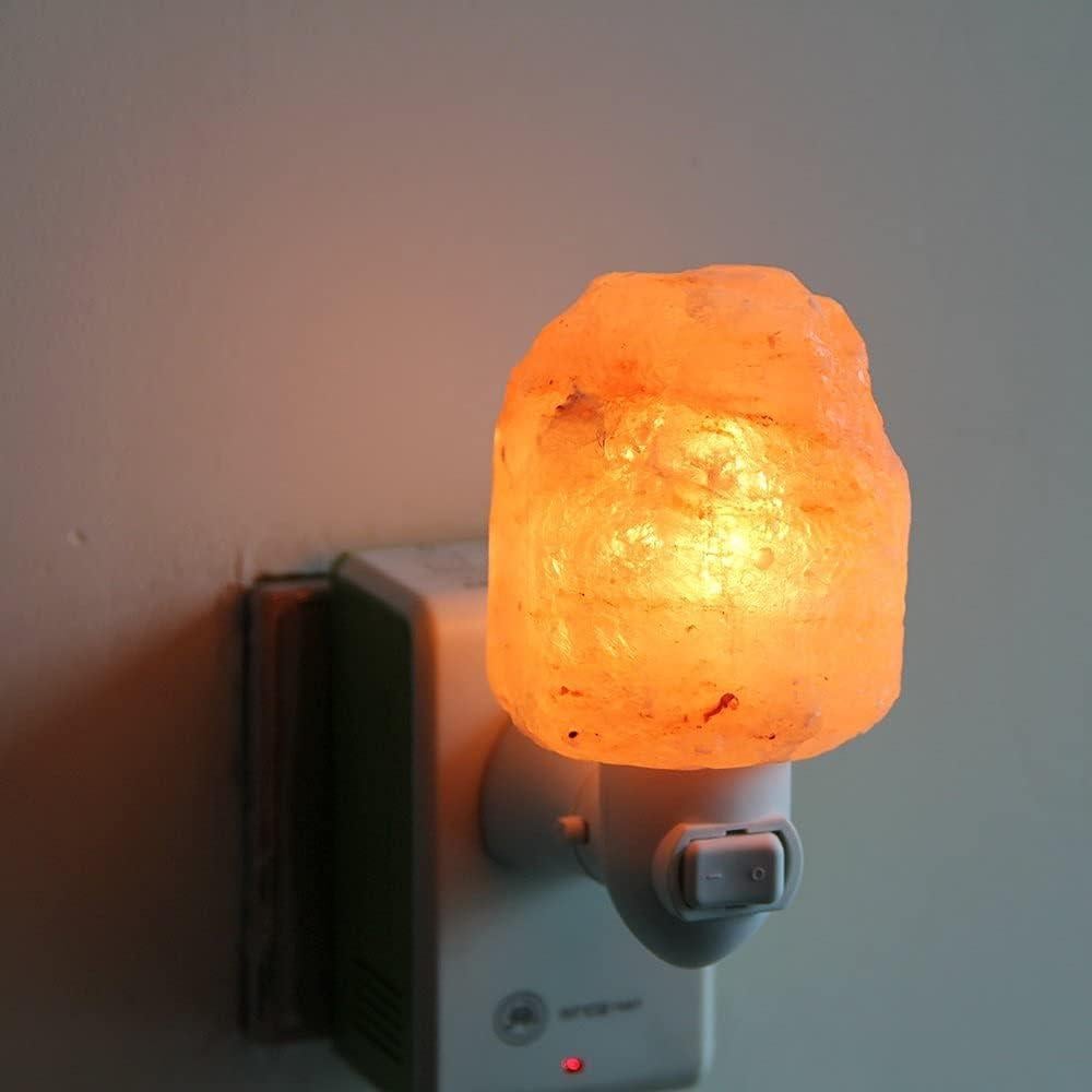 Paquete de 2 lámparas de sal del Himalaya Pursalt con luz nocturna